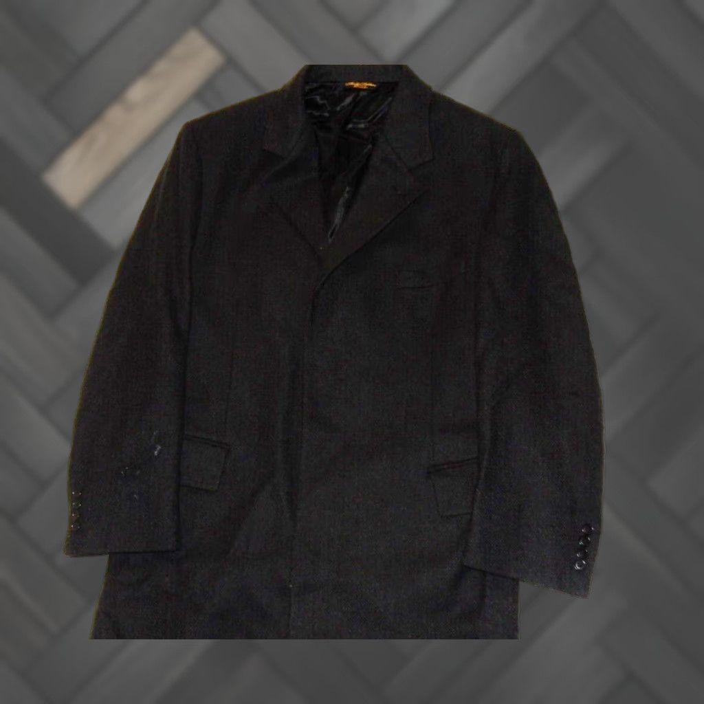 Dior Vintage Brooks Brothers Men's Wool Trench Coat Size L Gray Classic 90s Mens Size US L / EU 52-54 / 3 - 1 Thumbnail