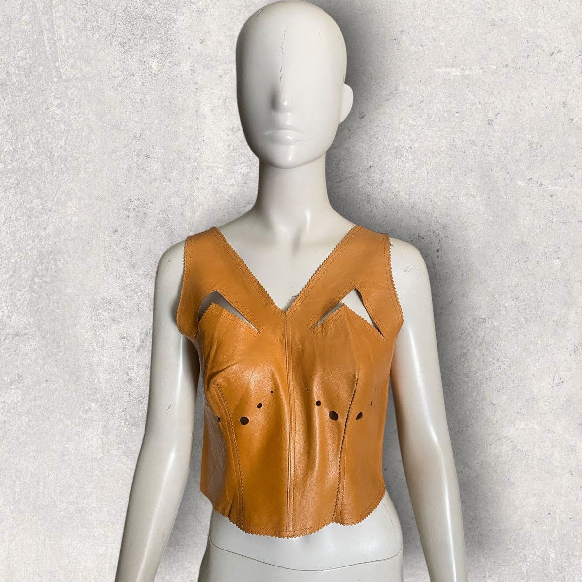 Jean Paul Gaultier JPG Perforate Leather Zip Top Size M / US 6-8 / IT 42-44 - 1 Thumbnail