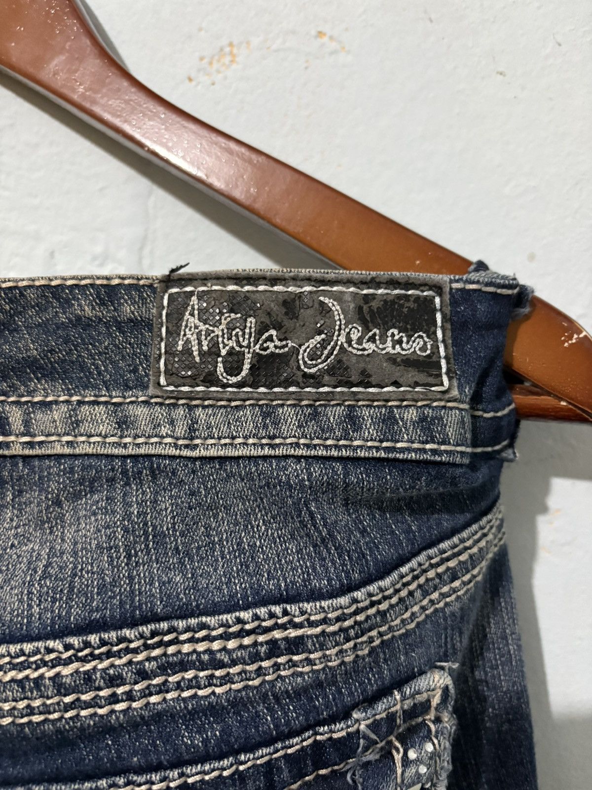 Japanese Brand Atiya Jeans Streetwear Low Flared Denim Jeans Size US 37 - 13 Thumbnail