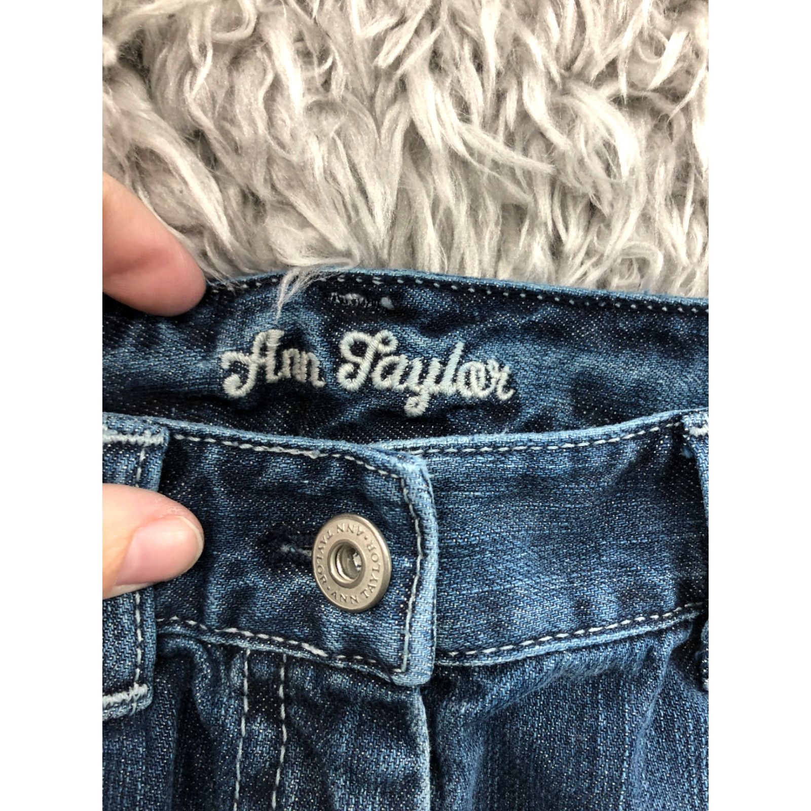 Ann Taylor Ann Taylor Skirt Womens Midi Denim Blue 2 Midi Skirt Regular Cotton Denim Logo Barbie Casual Fall Spring Summer Winter Womens Size 26" / US 2 / IT 38 - 7 Thumbnail