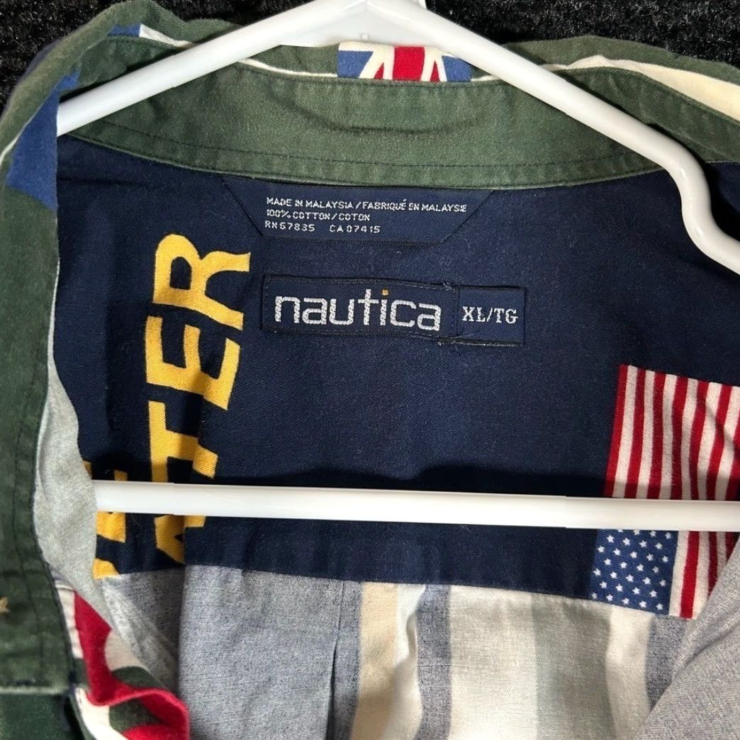 Nautica Nautica Shirt Button-Down Navy Blue Water Sailing Flag Short Sleeve XL Mens Collared Pocket-Graphic Preppy Casual"} Size US XL / EU 56 / 4 - 2 Thumbnail
