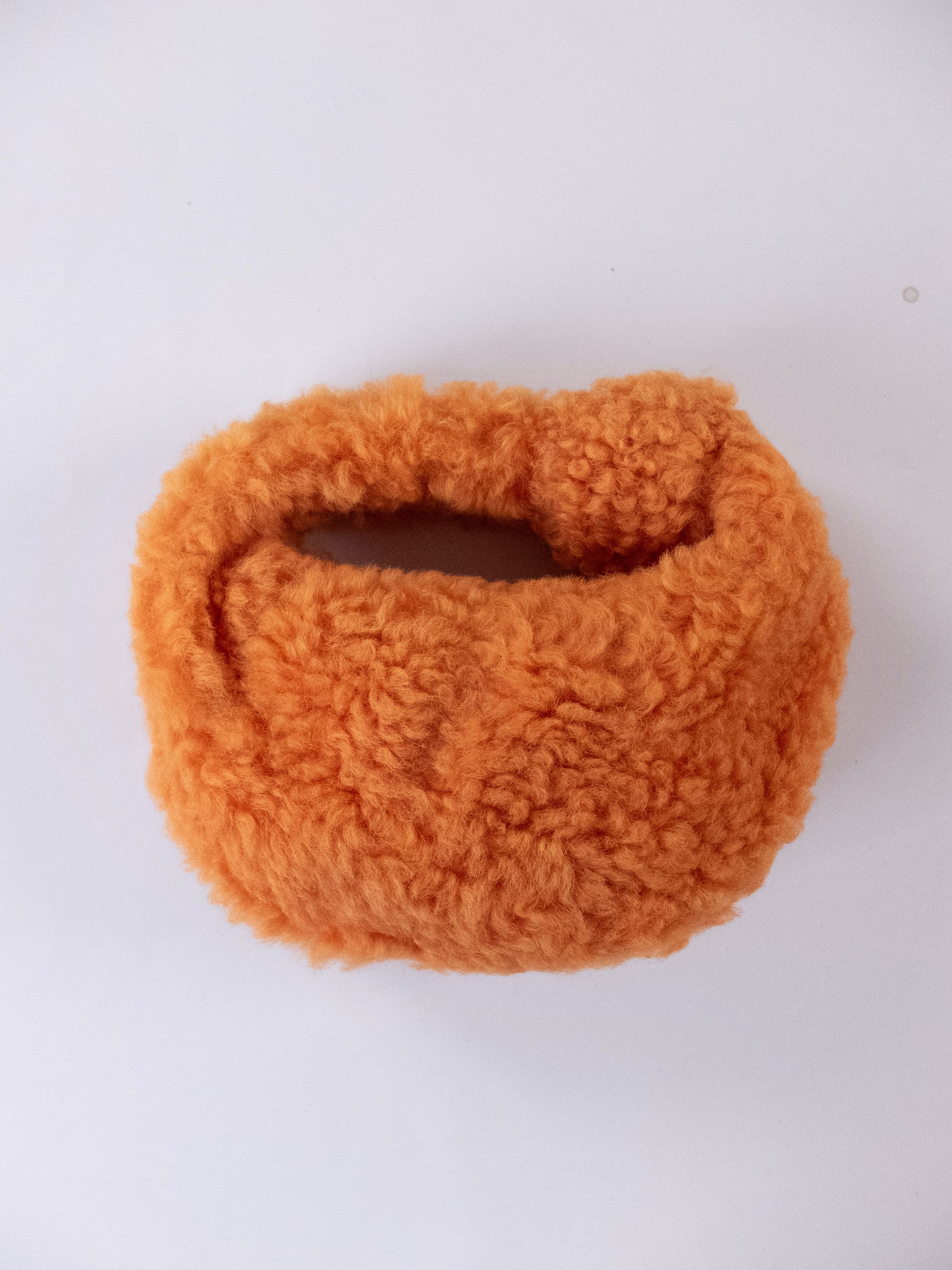 Bottega Veneta BOTTEGA VENETA Jodie mini orange shearling lamb fur bag Size ONE SIZE - 4 Thumbnail