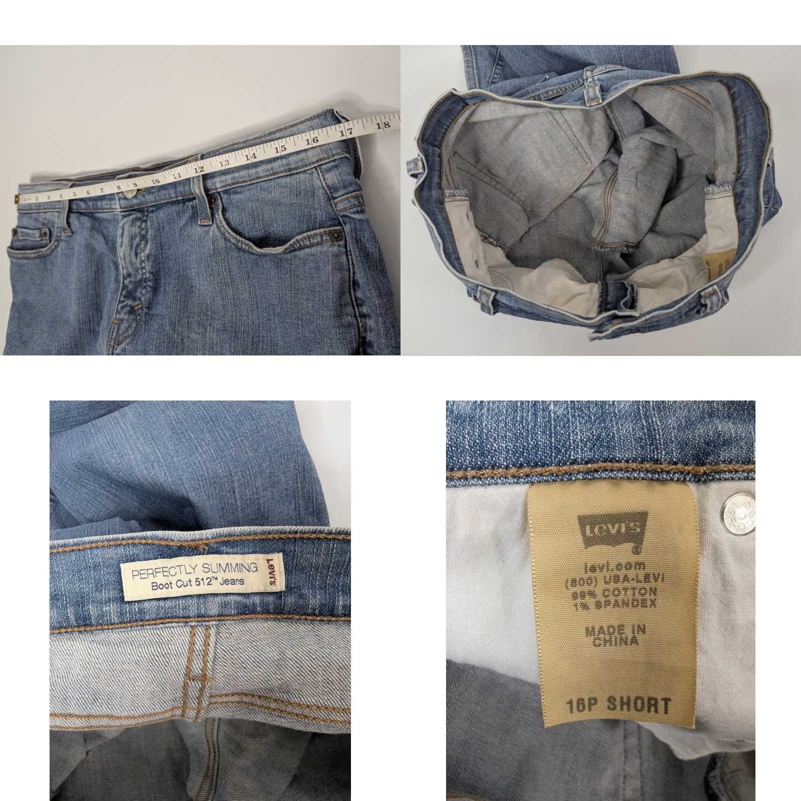 Levi's Levi's Jeans Women's 16P Short Blue Boot Cut Perfectly Slimming Denim Y2K 512 Size 38" / US 16 / IT 52 - 8 Thumbnail
