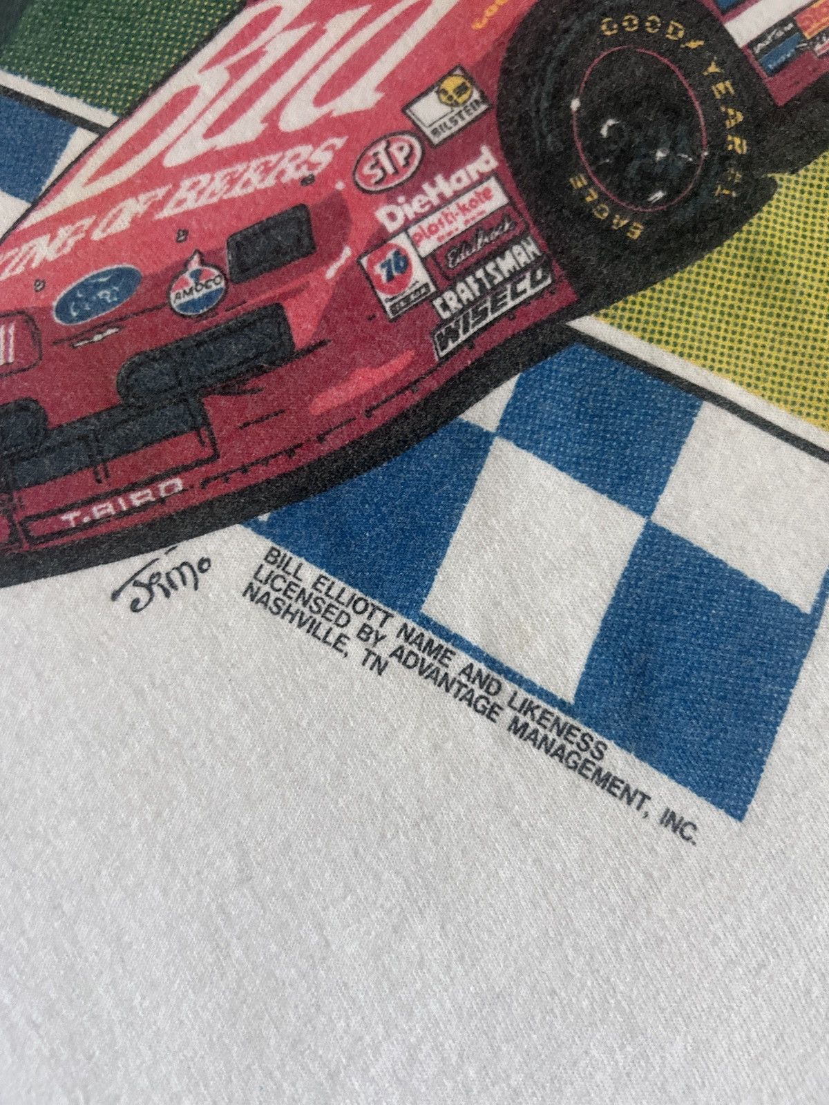 NASCAR Vintage 1993 Bill Elliott NASCAR T-Shirt Oneita Power 50 XL Size US XL / EU 56 / 4 - 5 Thumbnail
