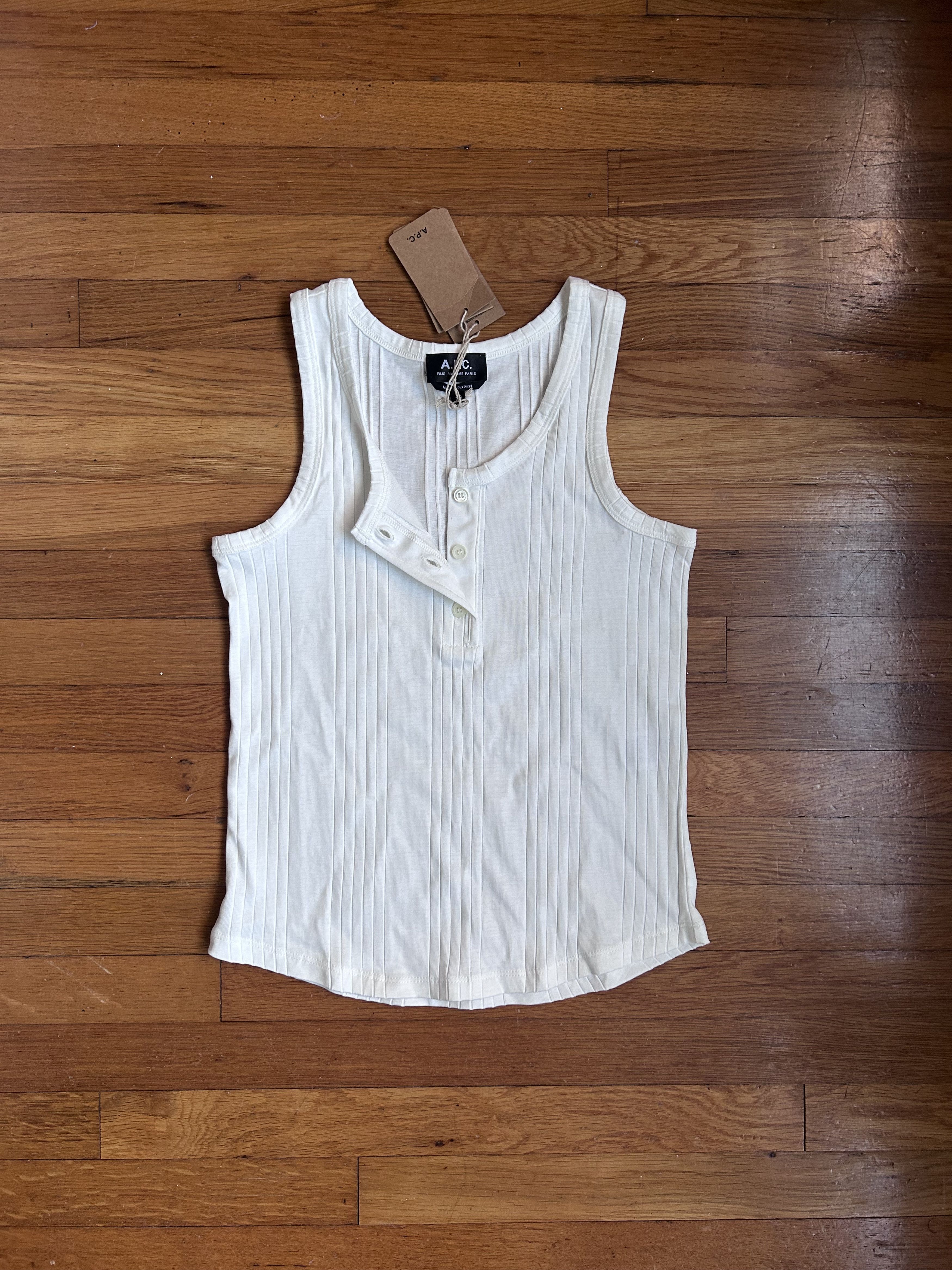 A.P.C. A.P.C. Debardeur Amber Ribbed Tank Top Size XS / US 0-2 / IT 36-38 - 4 Thumbnail