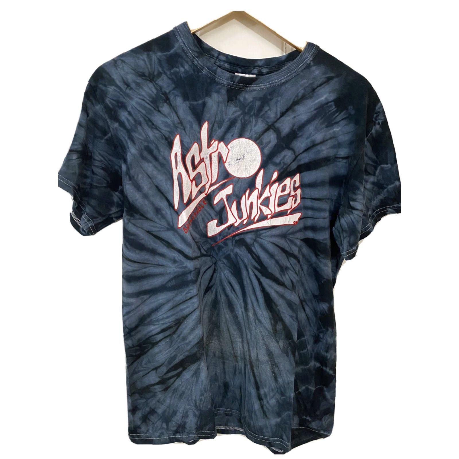 Gildan VINTAGE Mens Medium Astro Junkies Science Class Tie Dye Shirt Band Tee M Size US M / EU 48-50 / 2 - 2 Thumbnail