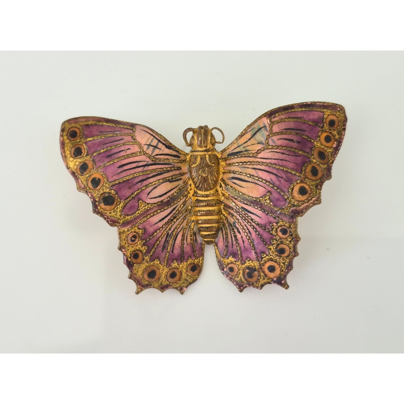 Other Vintage Purple Brass C Clasp Butterfly Brooch Size ONE SIZE - 2 Thumbnail