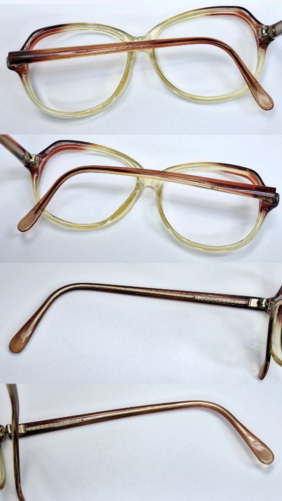 Other 90s Japan Vintage Model 116 Champagne Yellow Glasses Frame Size ONE SIZE - 7 Thumbnail