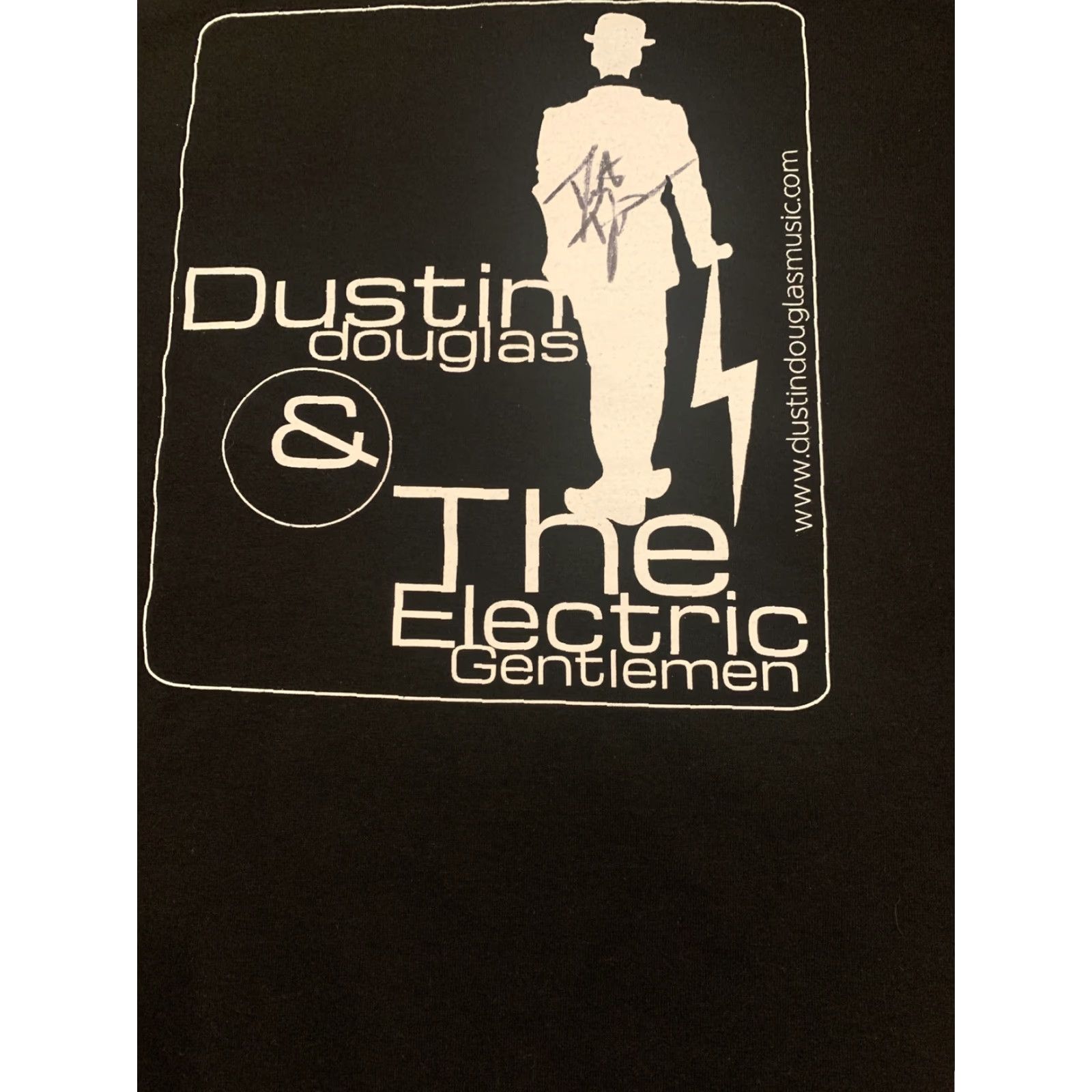 Gildan VINTAGE Dustin Douglas & The Electric Gentlemen Autographed T-Shirt Black Adult Medium Gildan Mens Size US M / EU 48-50 / 2 - 2 Thumbnail