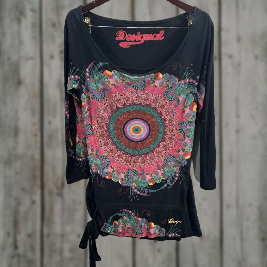 Desigual Desigual Dress Women’s Small Mandala Boho Witchy Y2k Jersey Retro Festival Size S / US 4 / IT 40 - 1 Thumbnail
