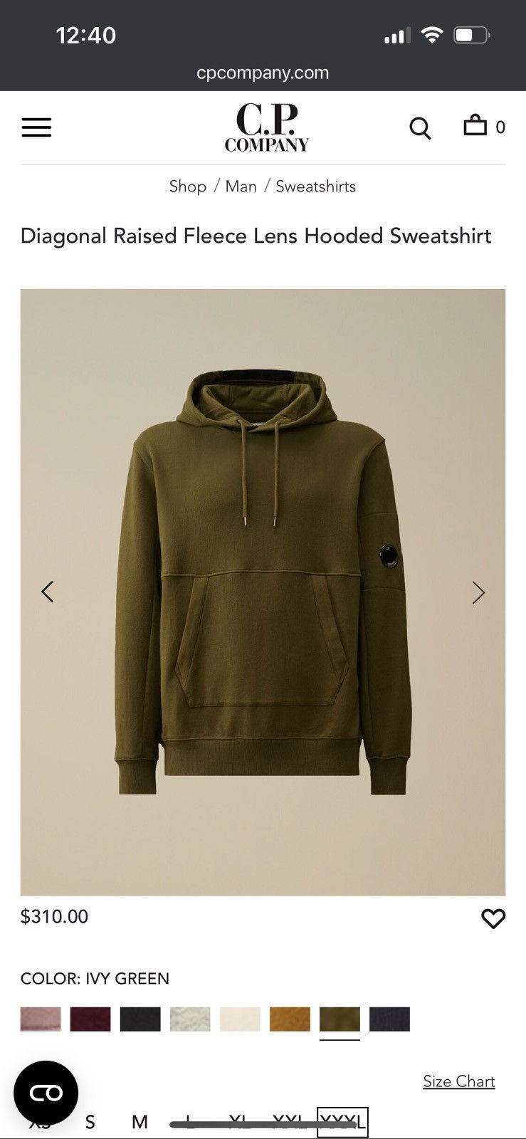 C.P. Company CP Company Raised Diagonal Lens Hoodie Size US L / EU 52-54 / 3 - 7 Thumbnail