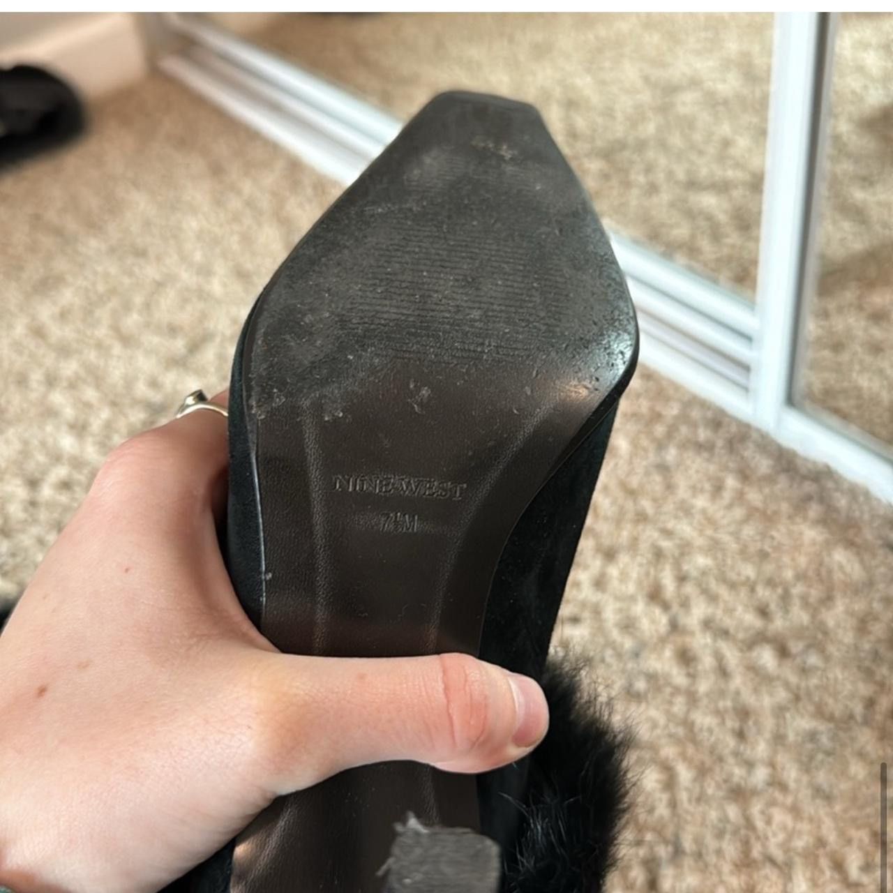 Nine West Vintage Black Fur-Trimmed Nine West Boots Size US 7.5 / IT 37.5 - 5 Thumbnail