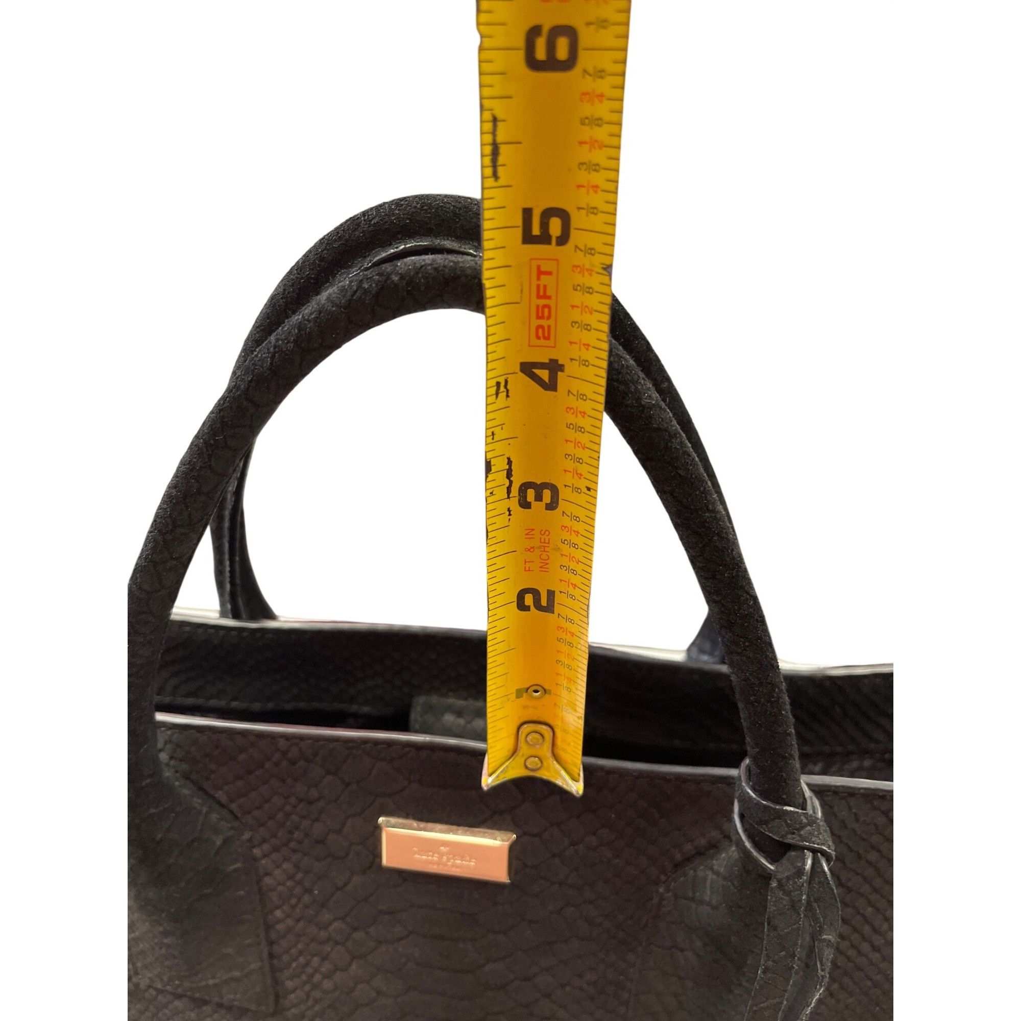 Kate Spade Kate Spade wms blacl leather croc satchel handbag SKU 9883 Size ONE SIZE - 16 Thumbnail
