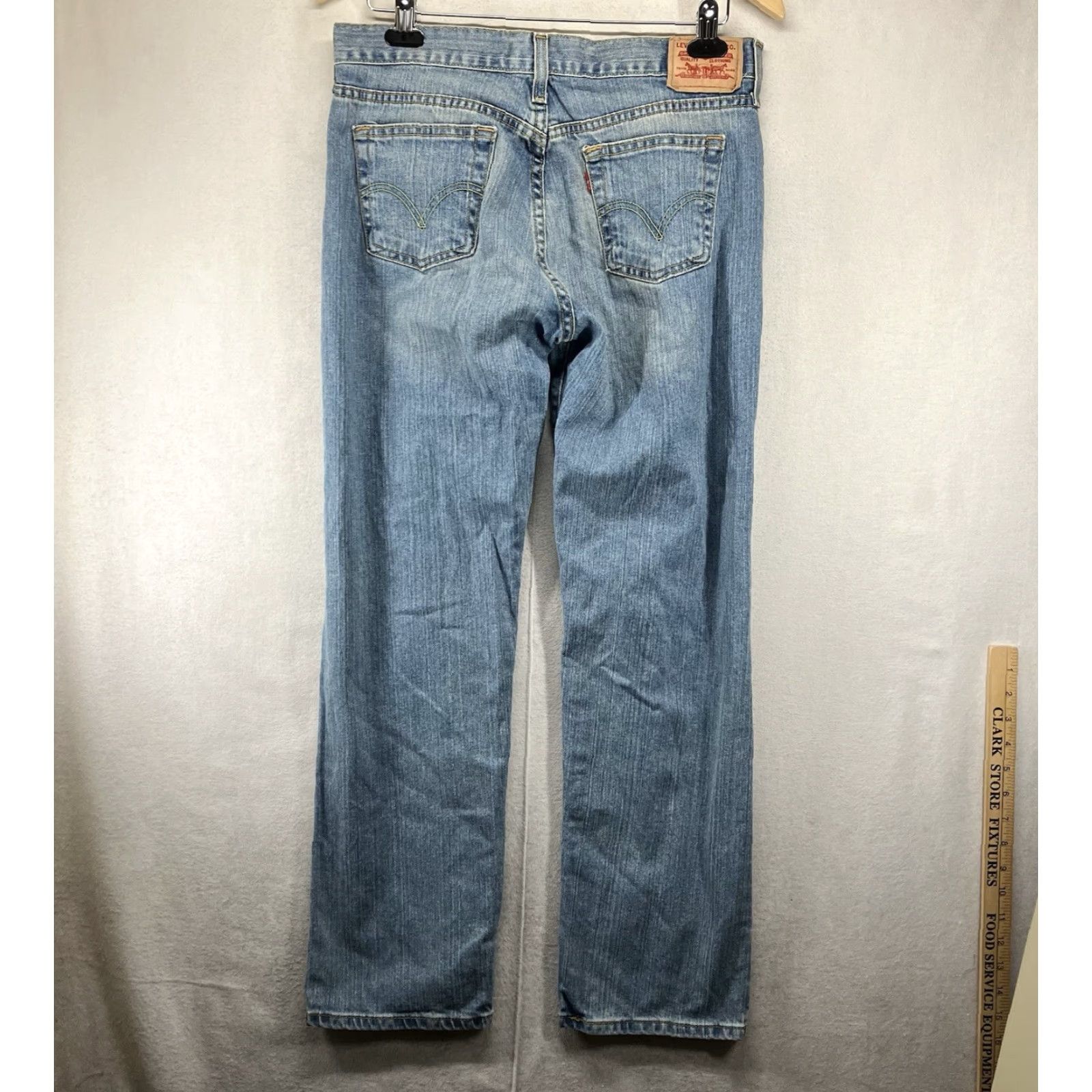 Levi's VINTAGE Levi’s 505 Women Jeans 10 Straight Distressed Slouch 29in Blue 90s Bohemian festival Hippie Retro Regular Fit Mens Womens Girls Boys Size 32" / US 10 / IT 46 - 2 Thumbnail