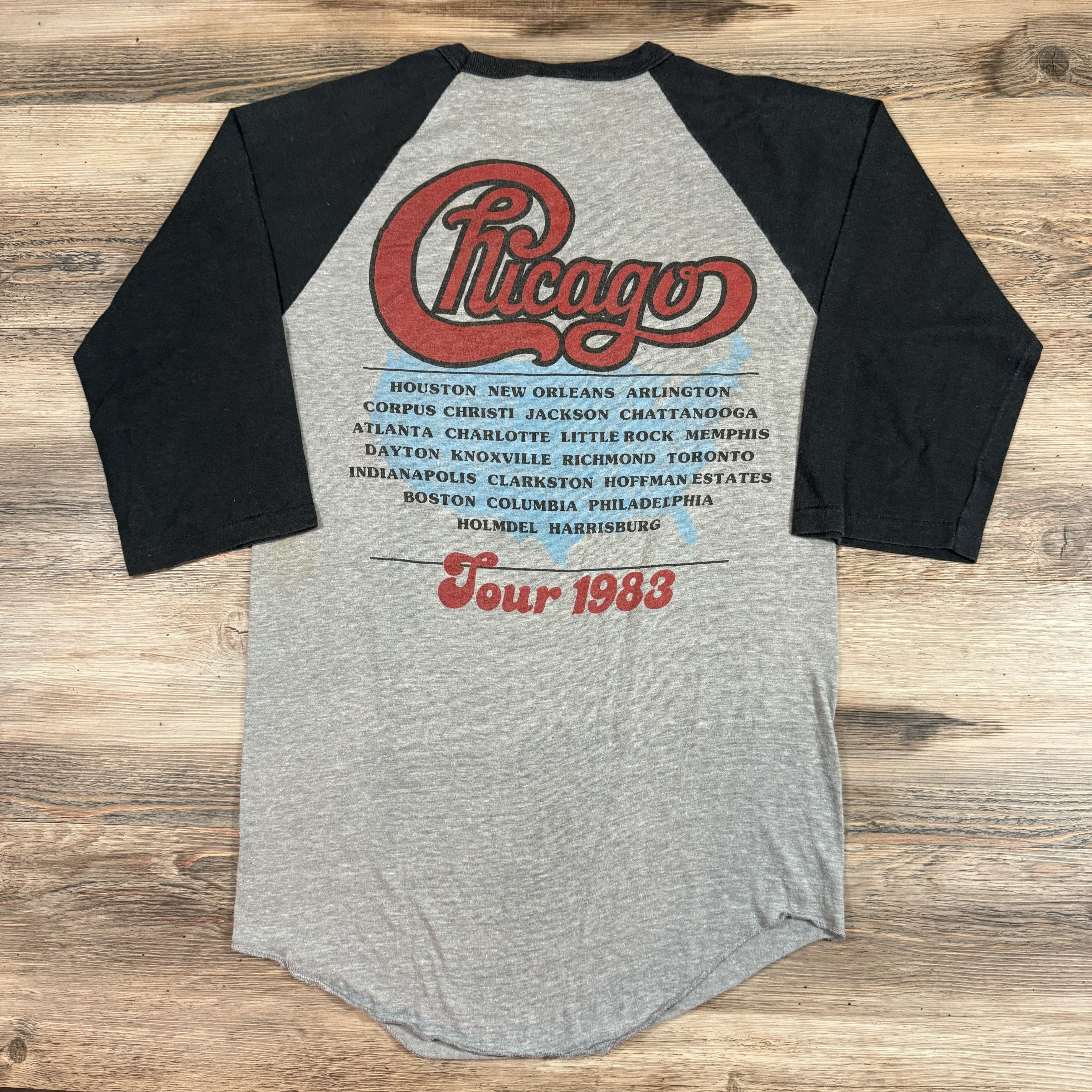 Band Tees × Vintage Rare 1983 CHICAGO Band Tour Raglan Baseball T-Shirt Size US M / EU 48-50 / 2 - 6 Thumbnail