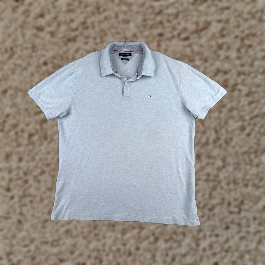 Tommy Hilfiger VINTAGE Tommy Hilfiger Polo Shirt Men 2XL Blue Short Sleeve Cotton Jersey Slim END OF LINE Size US XXL / EU 58 / 5 - 1 Thumbnail