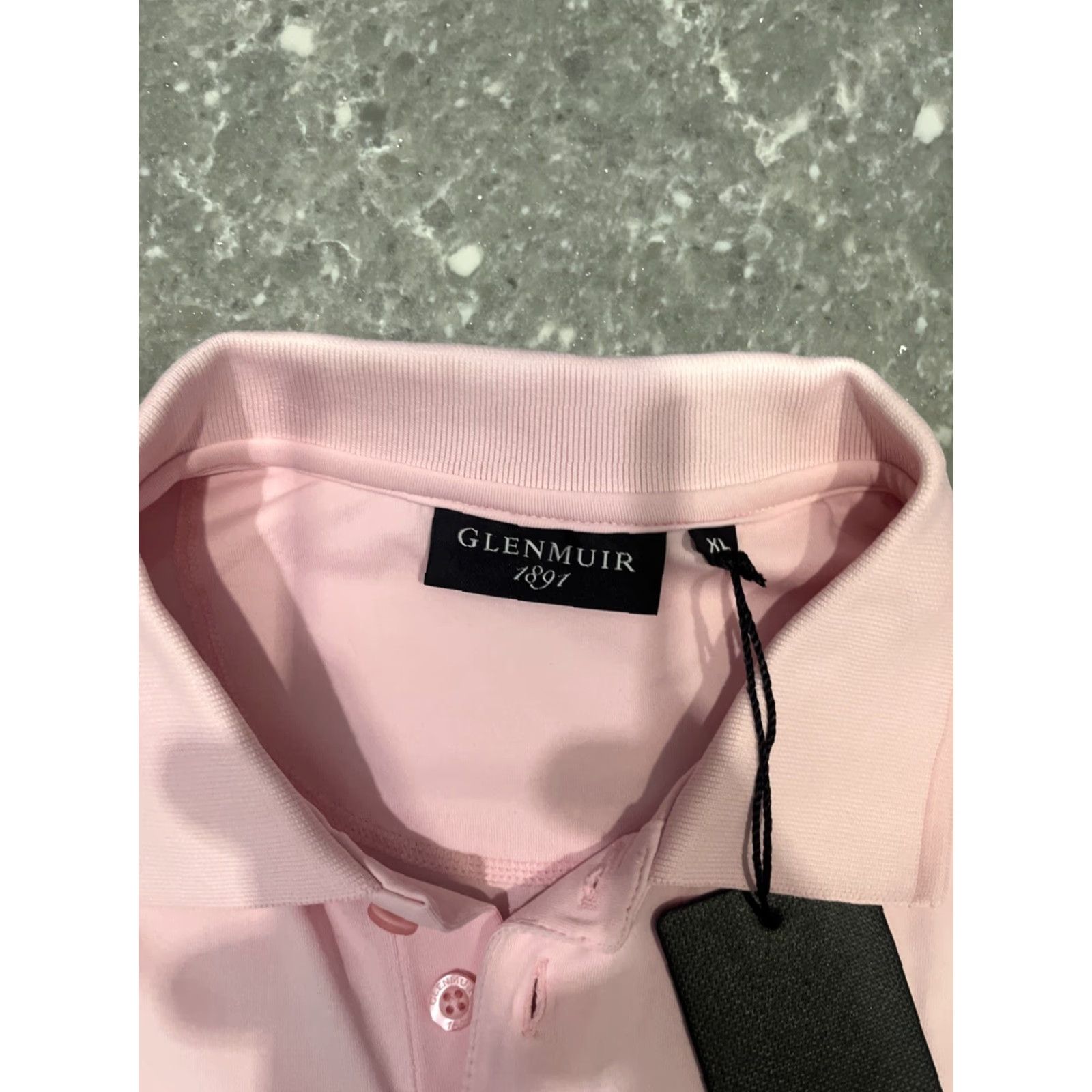 Vintage Glenmuir 1891 Polo Shirt Golf Shirt Mens XL Pink Short Sleeve Quick Dry Performance 100% Polyester Jersey Polo Logo Classic Slim Fit Golf Mens XL Pink Size US XL / EU 56 / 4 - 3 Thumbnail