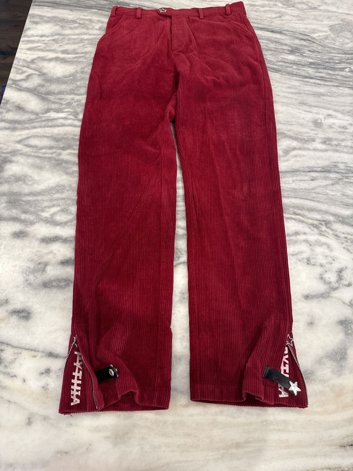 Pythia Pythia Red Corduroy Pants Size US 32 / EU 48 - 1 Thumbnail