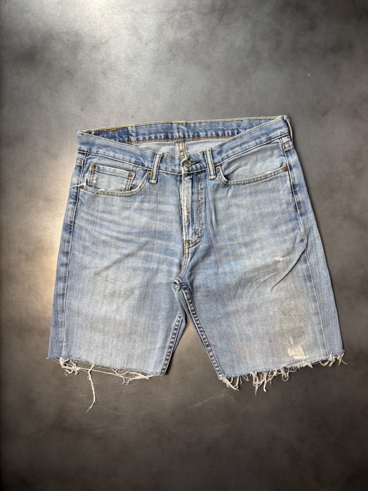 Levi's Levis Jean Shorts Cut Off Jorts Raw Hem Blue Denim Jeans 34 Size US 32 / EU 48 - 9 Thumbnail