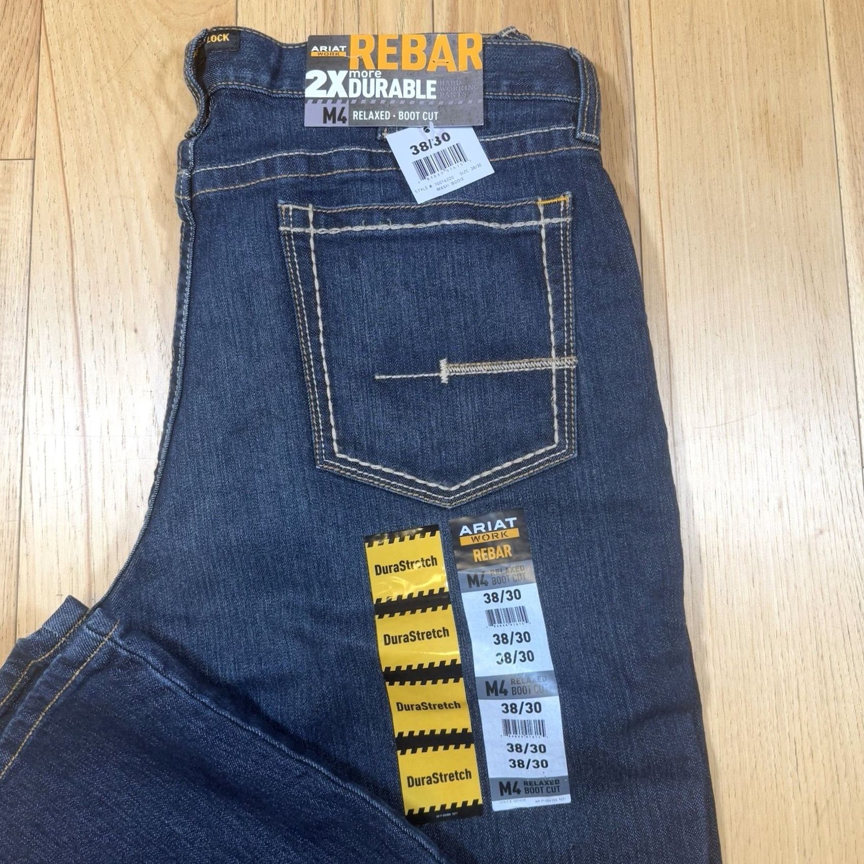 Ariat Ariat Jeans Relaxed Bootcut Mens 38x30 Dark Blue DuraStretch NWT Rebar M4 Size US 38 / EU 54 - 3 Thumbnail