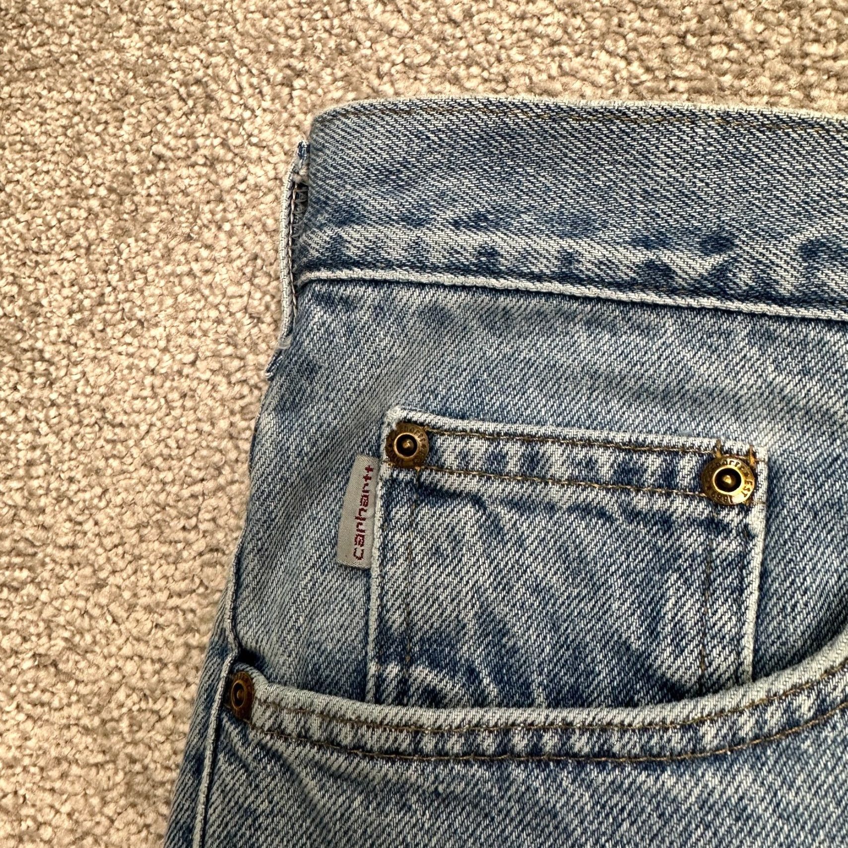 Carhartt Carhartt Jeans Mens 36x34 Blue Relaxed Fit Straight Leg Medium Wash Cotton Size US 36 / EU 52 - 4 Thumbnail