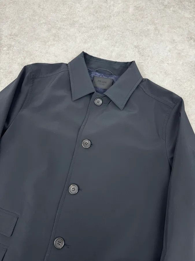 Prada 2000s Prada Navy Nylon Buttoned Class Long Jacket Size US L / EU 52-54 / 3 - 5 Thumbnail