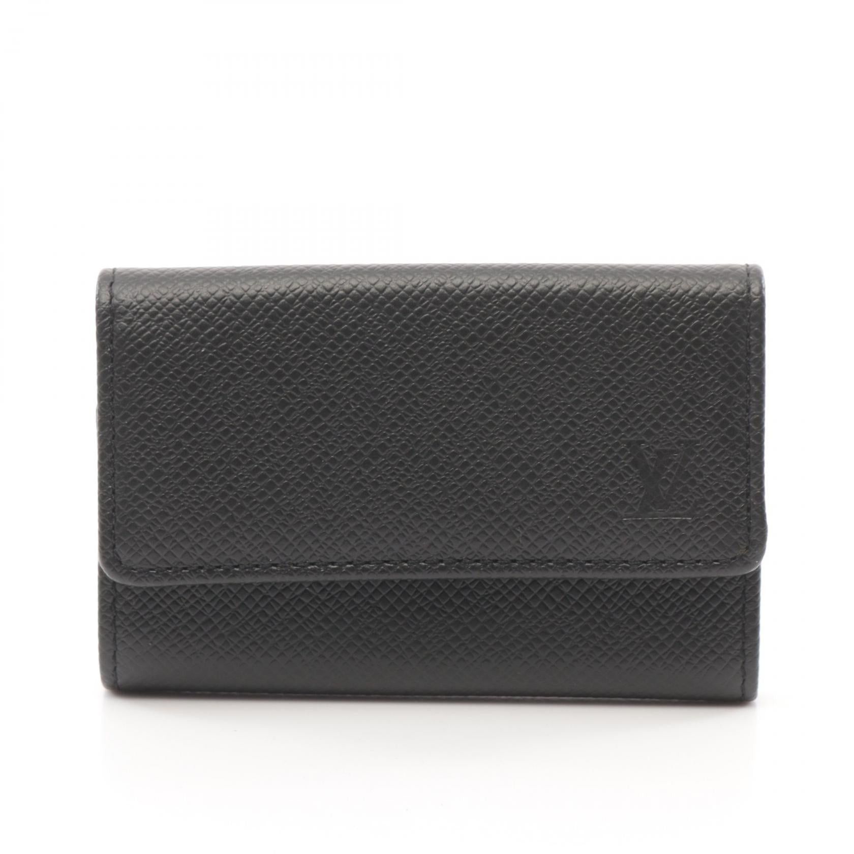 Louis Vuitton Louis Vuitton Multicle 6 Taiga Noir Key Case Leather Black Size ONE SIZE - 1 Thumbnail