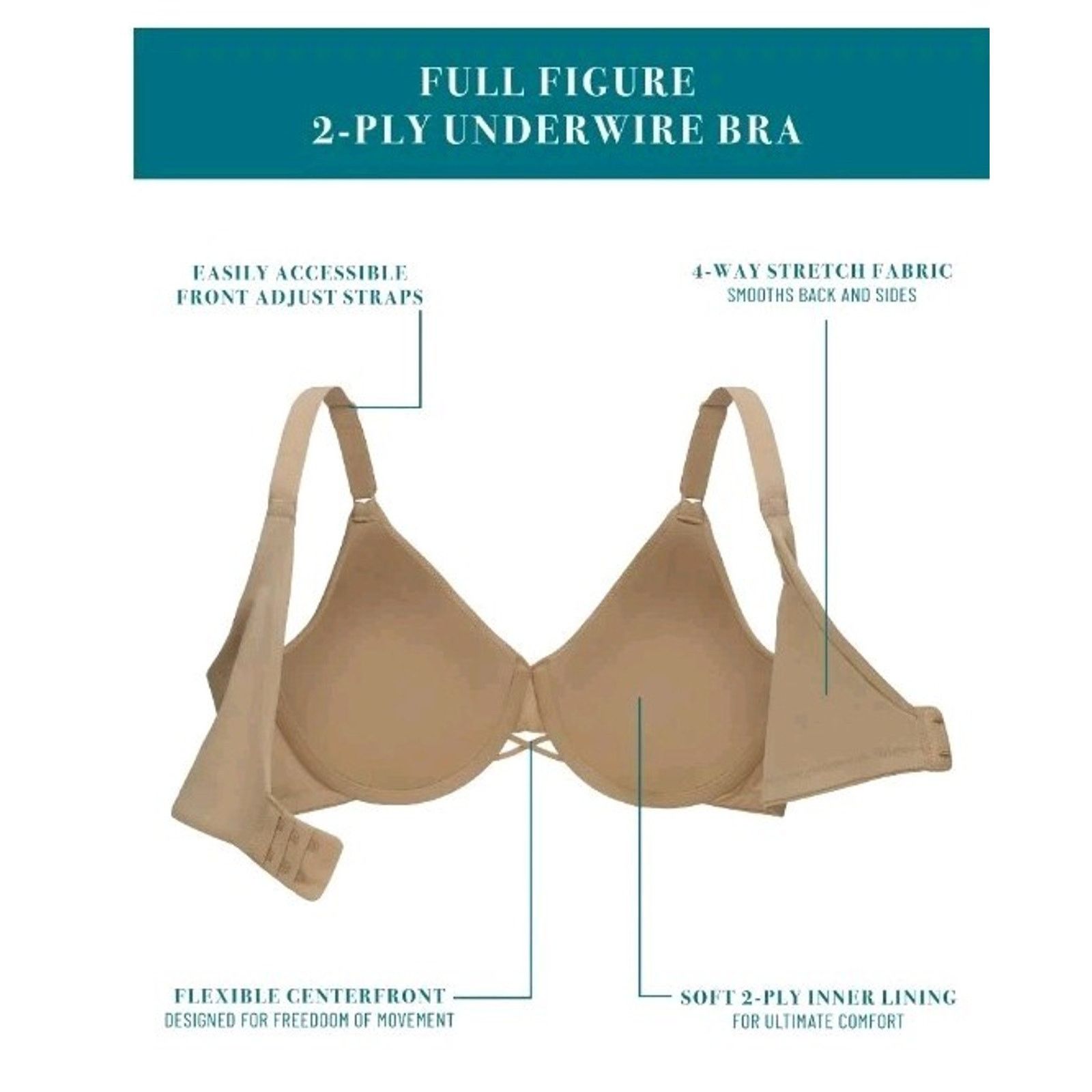 Other Vanity Fair Radiant Underwire Bra Women's Size 40C White Size ONE SIZE - 6 Thumbnail
