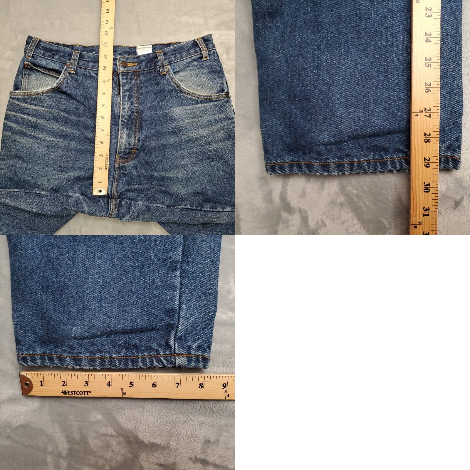 Dickies VINTAGE Dickies Jeans Mens 34x30 Blue Faded Whiskered Denim Flannel Lined Work Jeans Size US 34 / EU 50 - 9 Thumbnail