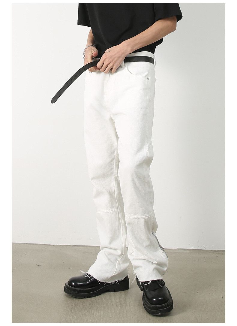 Japanese Brand × Jean Men's loose straight raw edge casual flared jeans Size US 32 / EU 48 - 3 Thumbnail