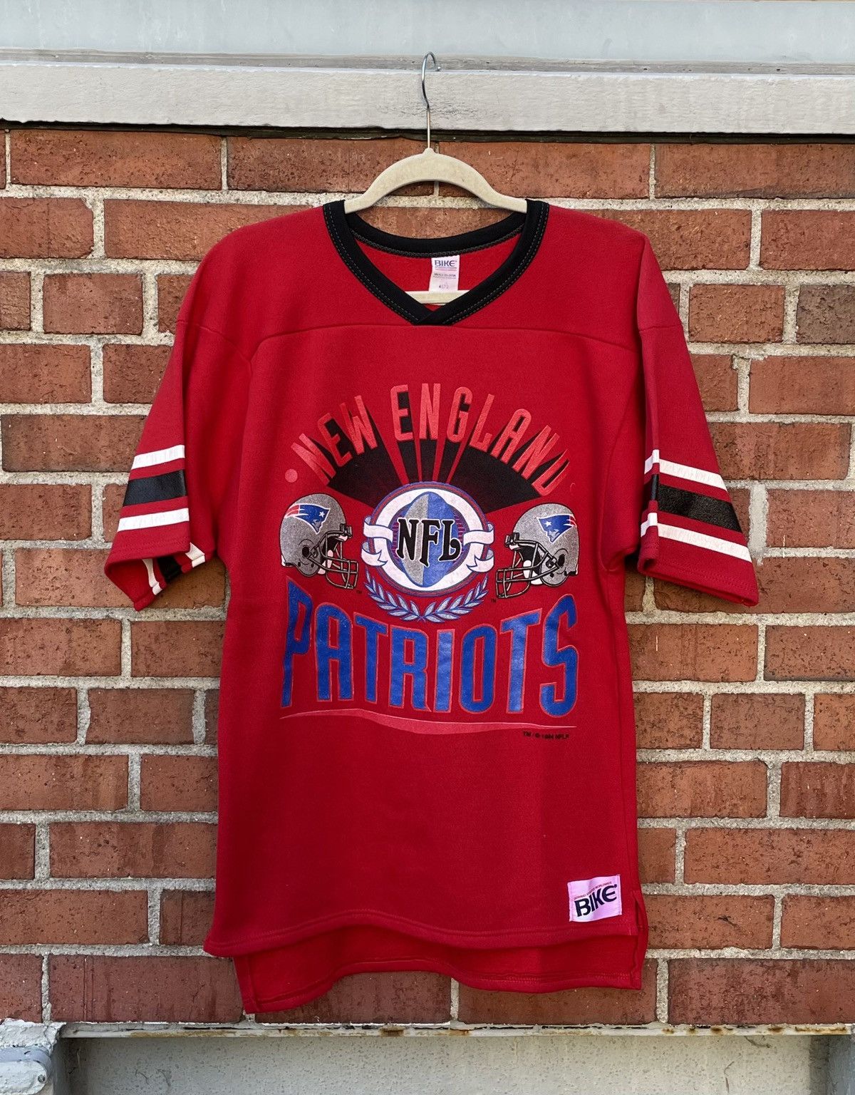 Vintage 1994 Bike NFL new England Patriots Short Sleeve Sweatshirt Size US M / EU 48-50 / 2 - 1 Thumbnail