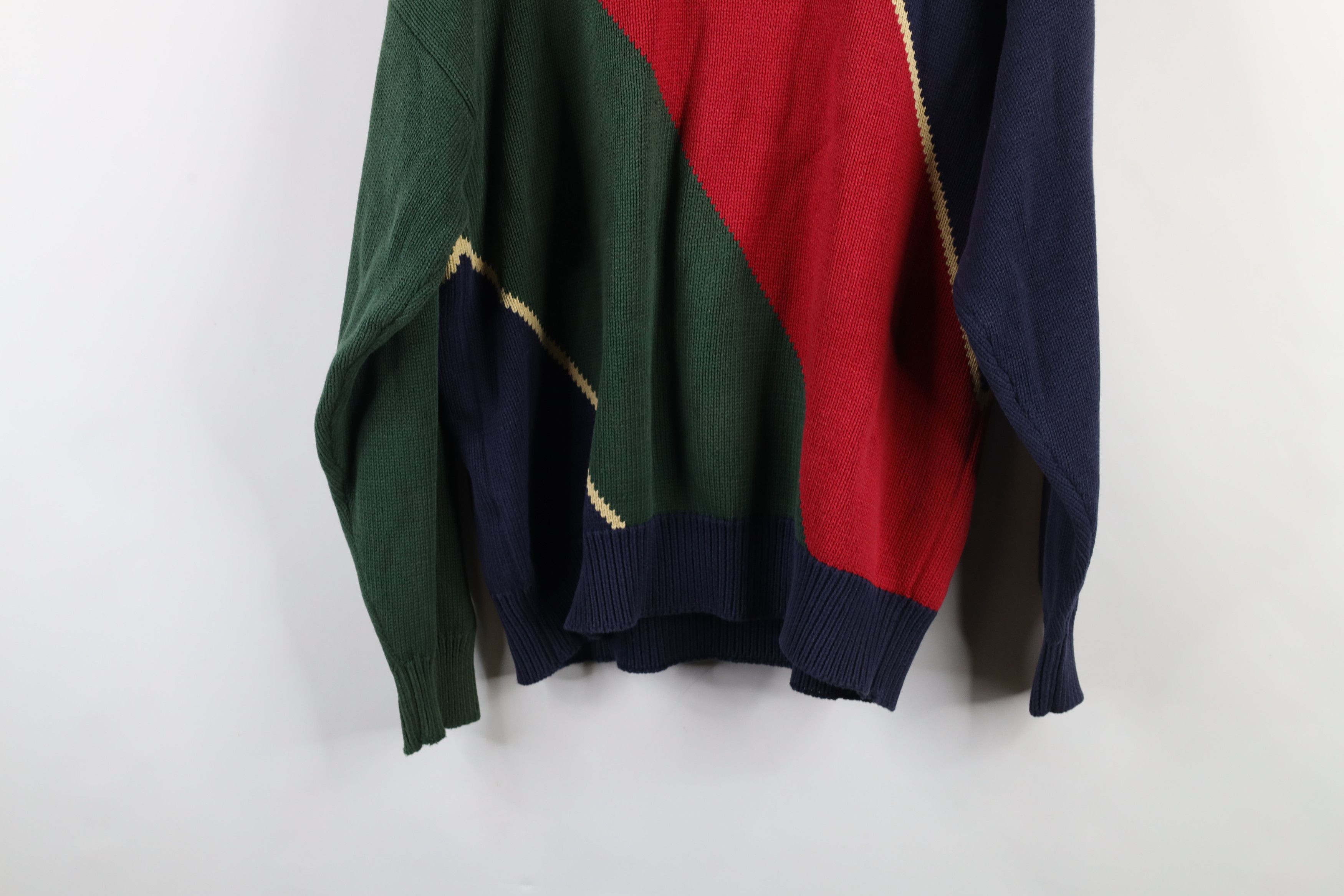 Nautica × Vintage Vintage 90s Nautica Color Block Cotton Ribbed 