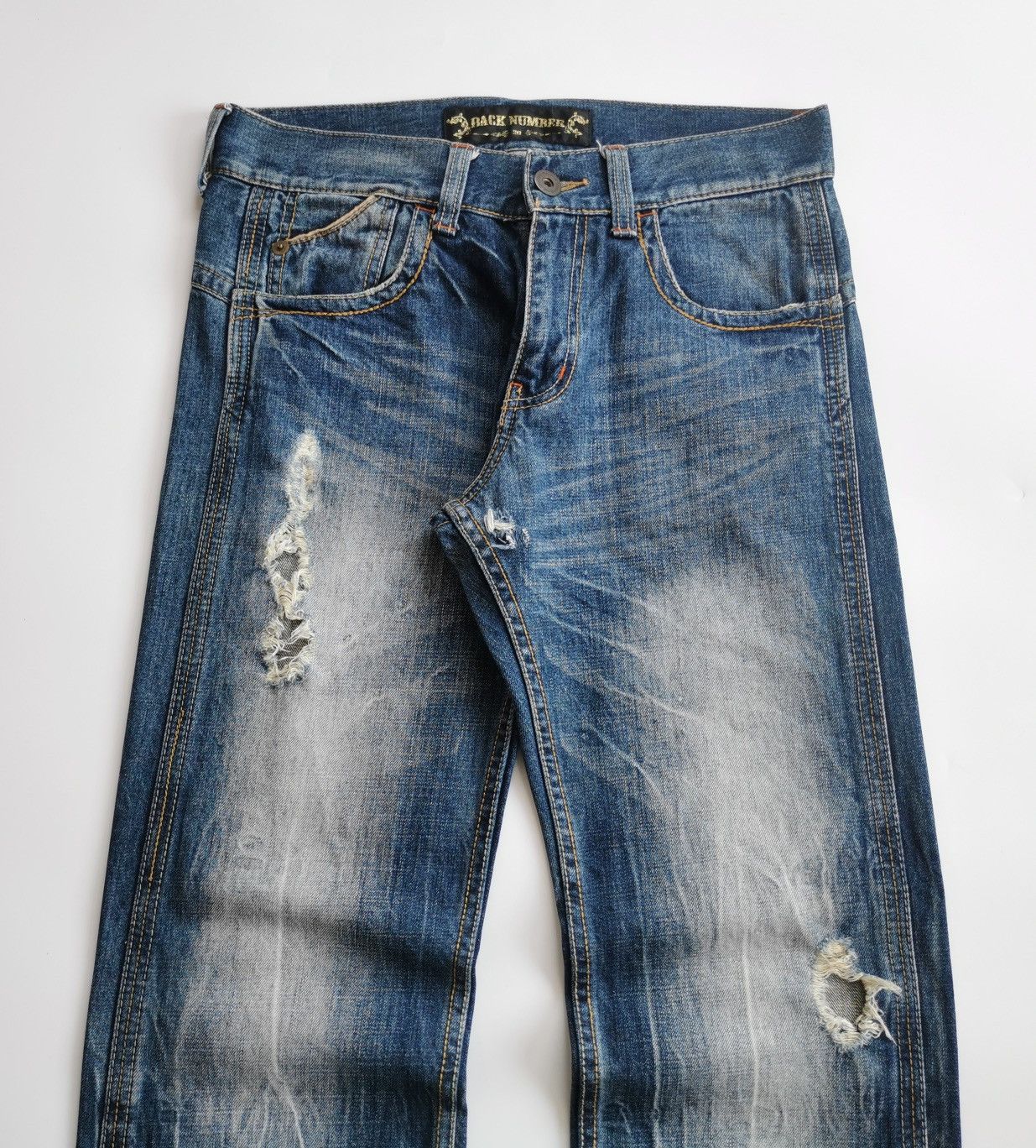 KMRii Back Number Distressed Denim Jeans Size US 32 / EU 48 - 7 Thumbnail