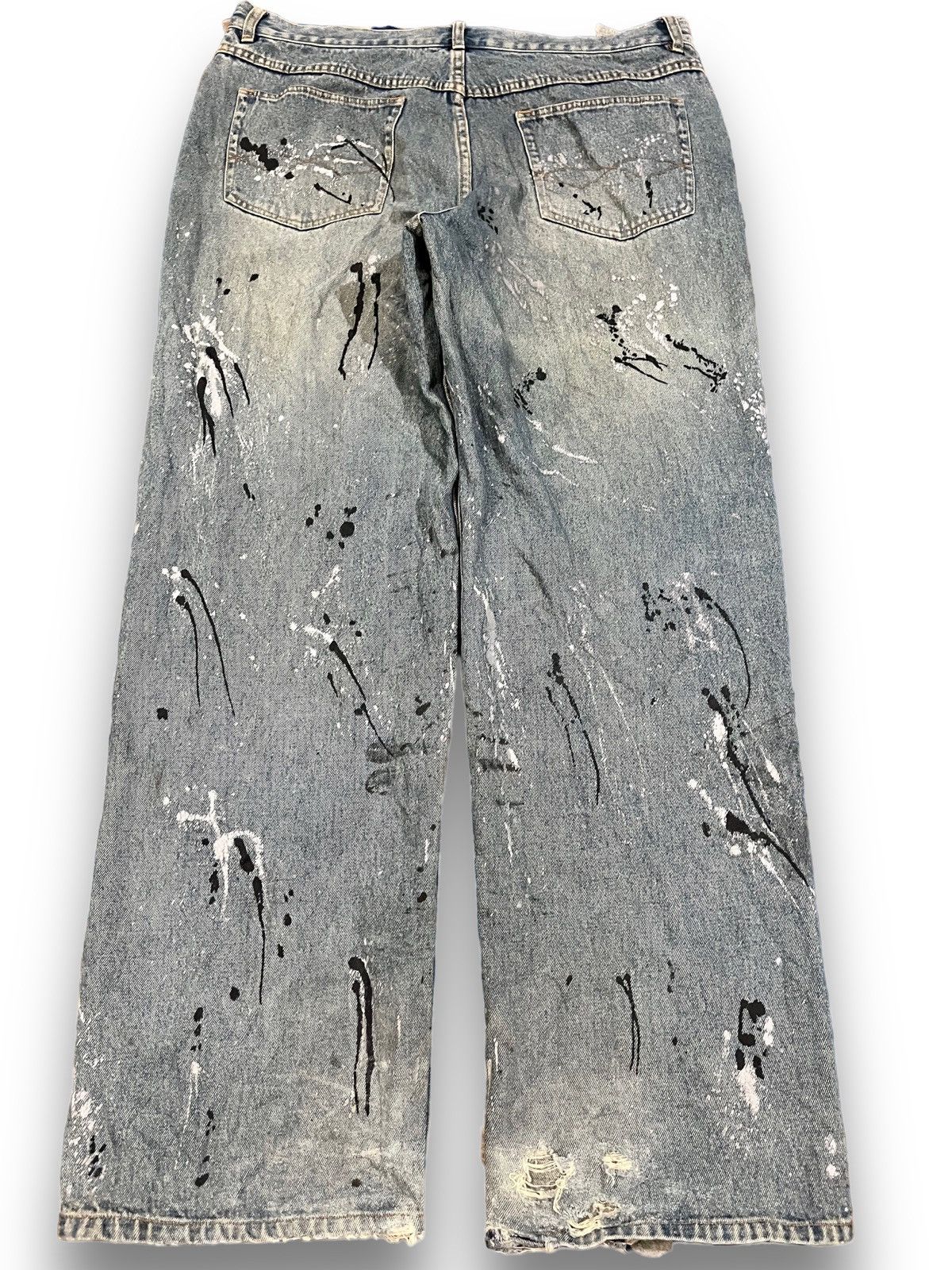 Japanese Brand × Vintage Vintage Amore Puro Paint Splatter Baggy Denim Size US 39 - 5 Thumbnail