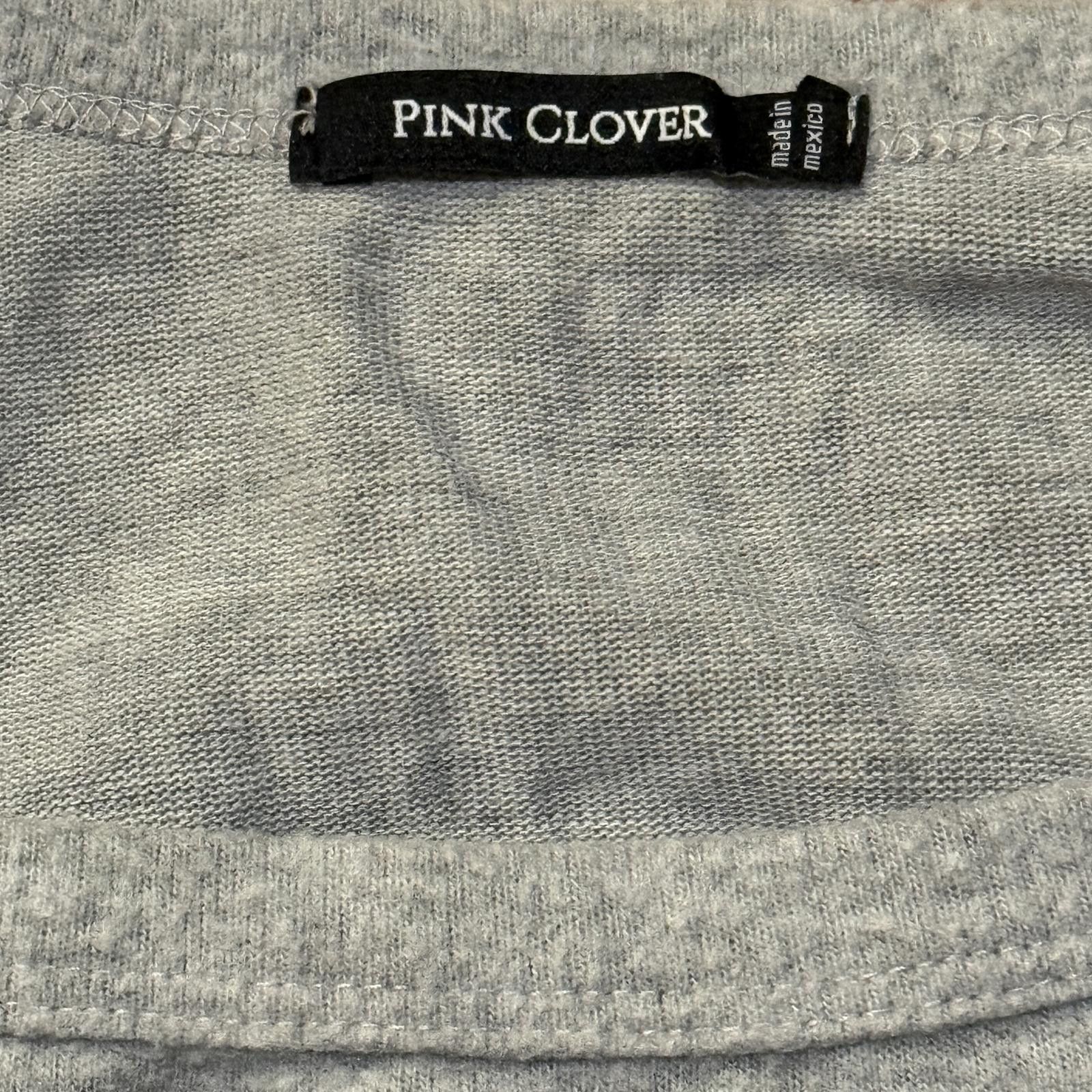 Designer Pink Clover raglan stripe-sleeve knit top heather gray - XXL Size XXL / US 16-18 / IT 52-54 - 4 Thumbnail