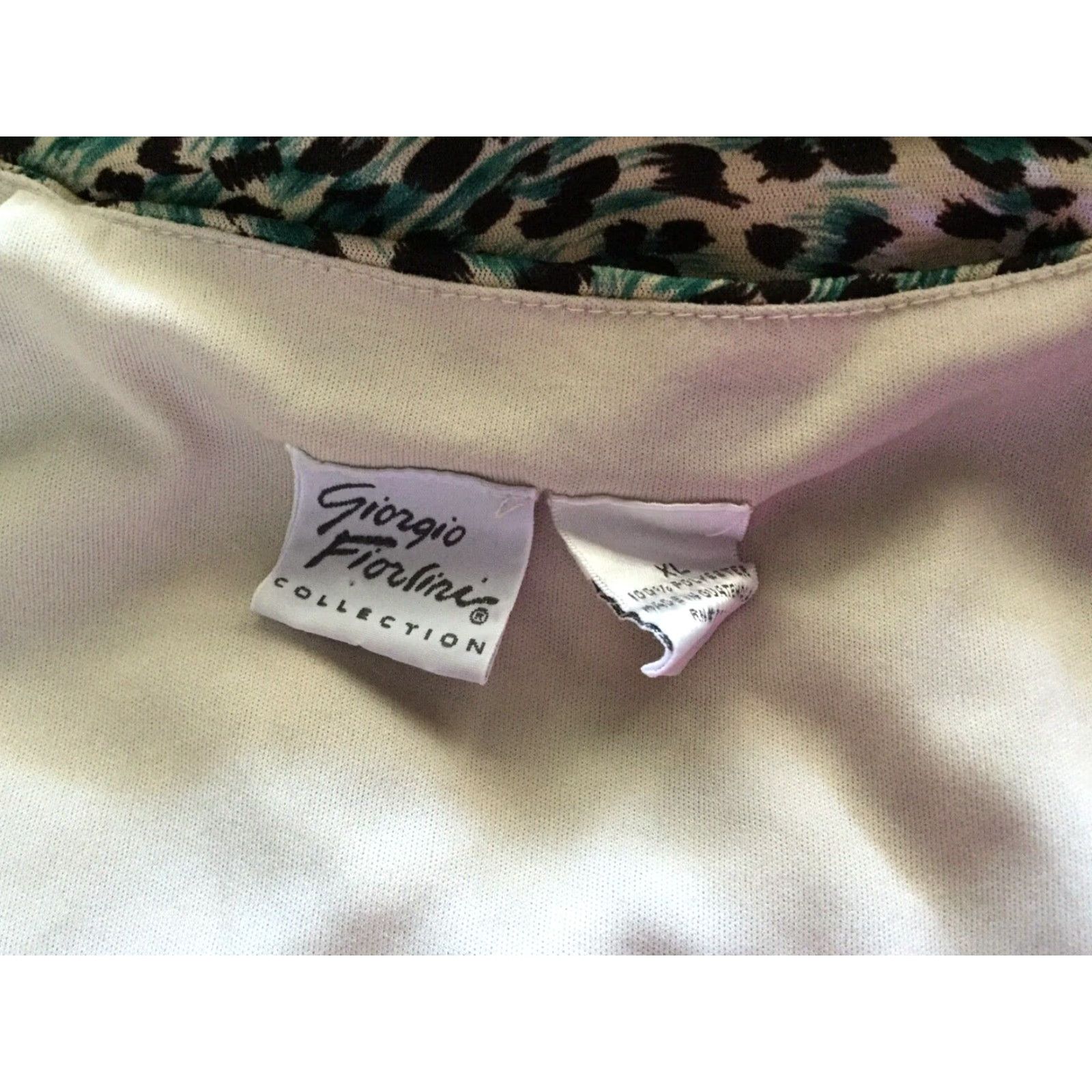 Vintage Giorgio Fiorlini Womans Dress Size XL Animal Print V-Neck Size XL / US 12-14 / IT 48-50 - 4 Thumbnail