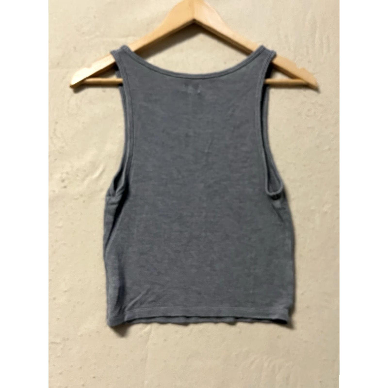 Vintage Aerie Tank Top Shirt Women S Gray Scoop Neck Cotton Blend Knit Sleeveless Pullover Basic Regular Summer Size S / US 4 / IT 40 - 2 Thumbnail
