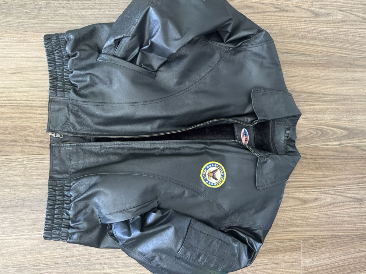 Other US Navy leather faux inner jacket Size US L / EU 52-54 / 3 - 1 Thumbnail
