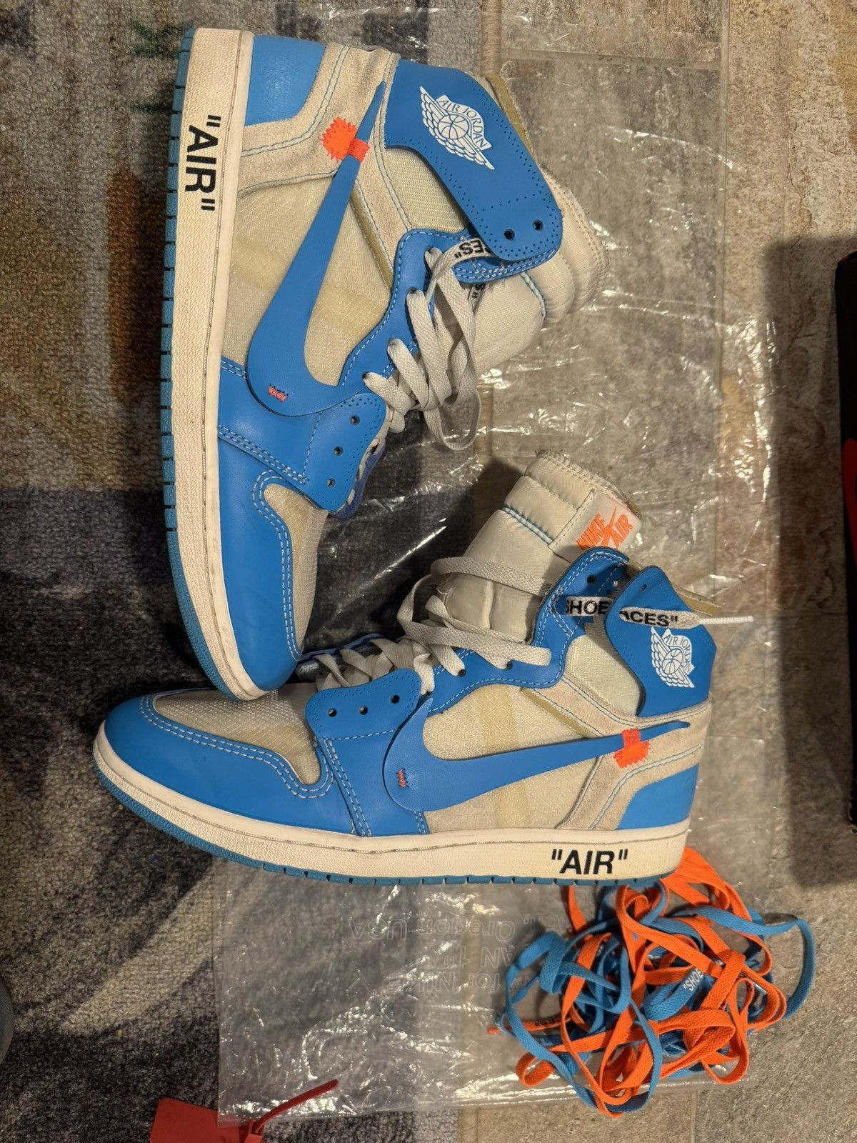 Off white x nike rubber dunk unc