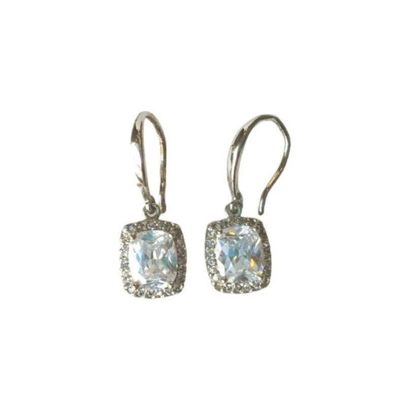 The Unbranded Brand RSF Cubic Zirconia Dangle Wedding Earrings Sterling Silver Size ONE SIZE - 2 Thumbnail