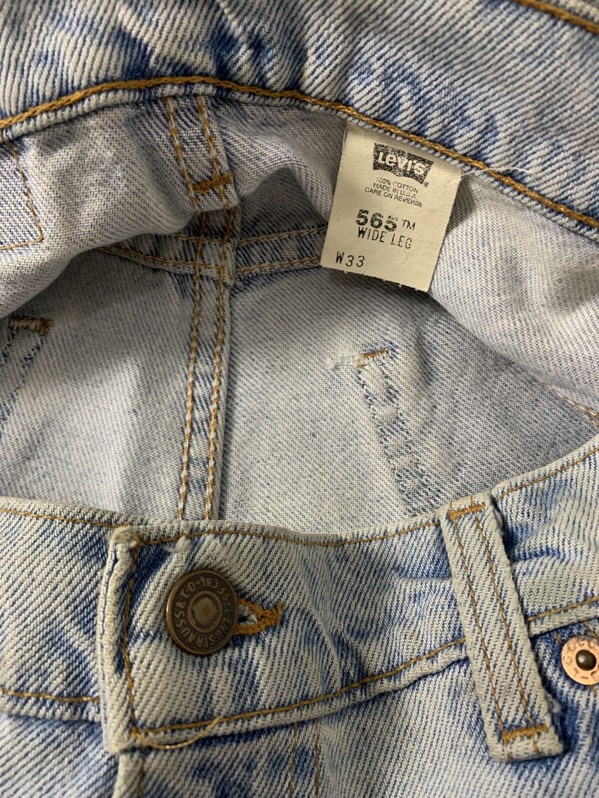 Levi's Vintage Blue Wash 'Levi's 565' Y2K Baggy Fit Jortspants Size US 32 / EU 48 - 7 Thumbnail