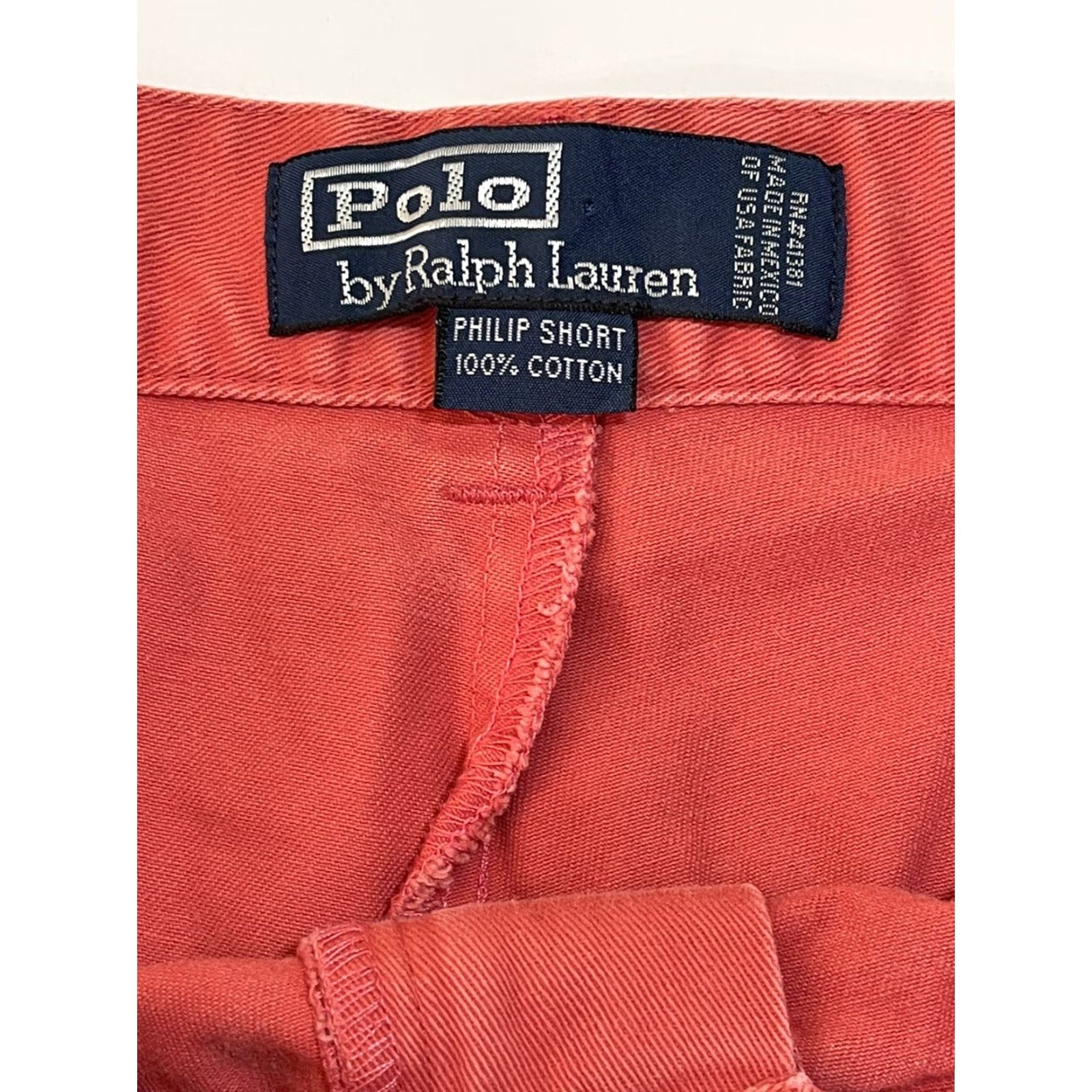 Polo Ralph Lauren VINTAGE Polo Ralph Lauren Mens Chino Shorts 90s Casual Flat Front Cotton 35 Red Logo Embroidered 80s 90s American Preppy Mens Size US S / EU 44-46 / 1 - 2 Thumbnail