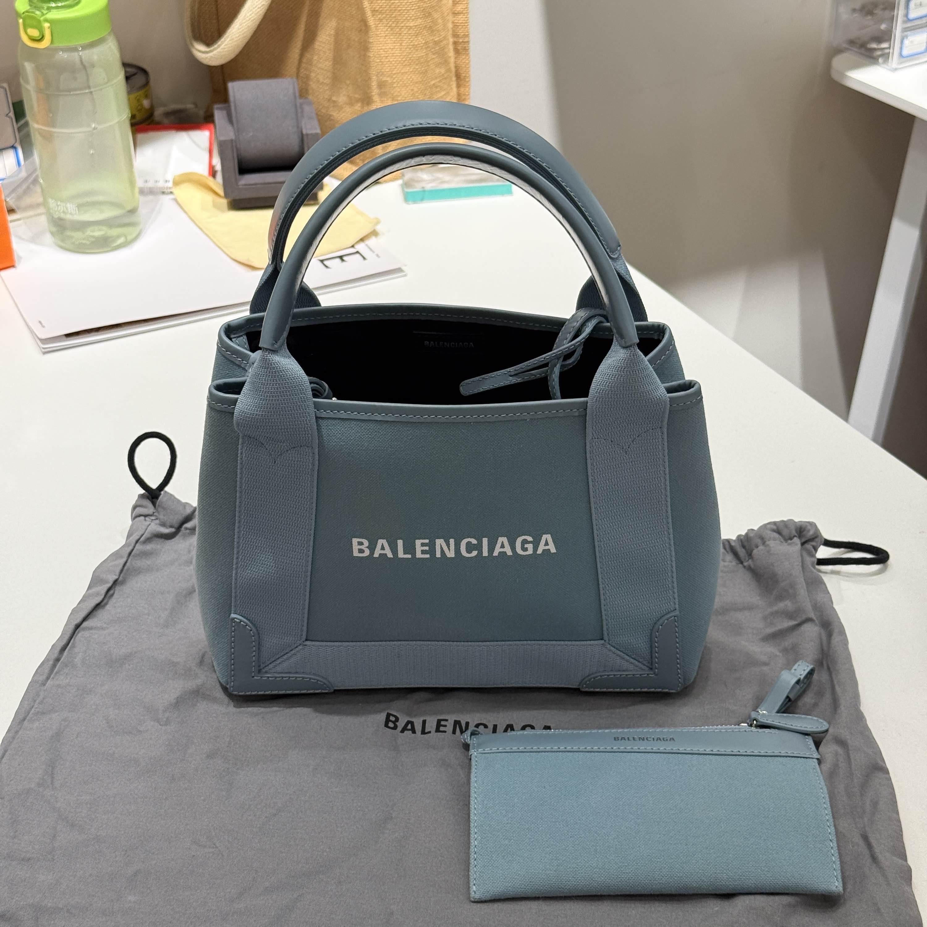 Balenciaga Balenciaga Navy Cabas Small Tote Bag Blue Size ONE SIZE - 1 Thumbnail