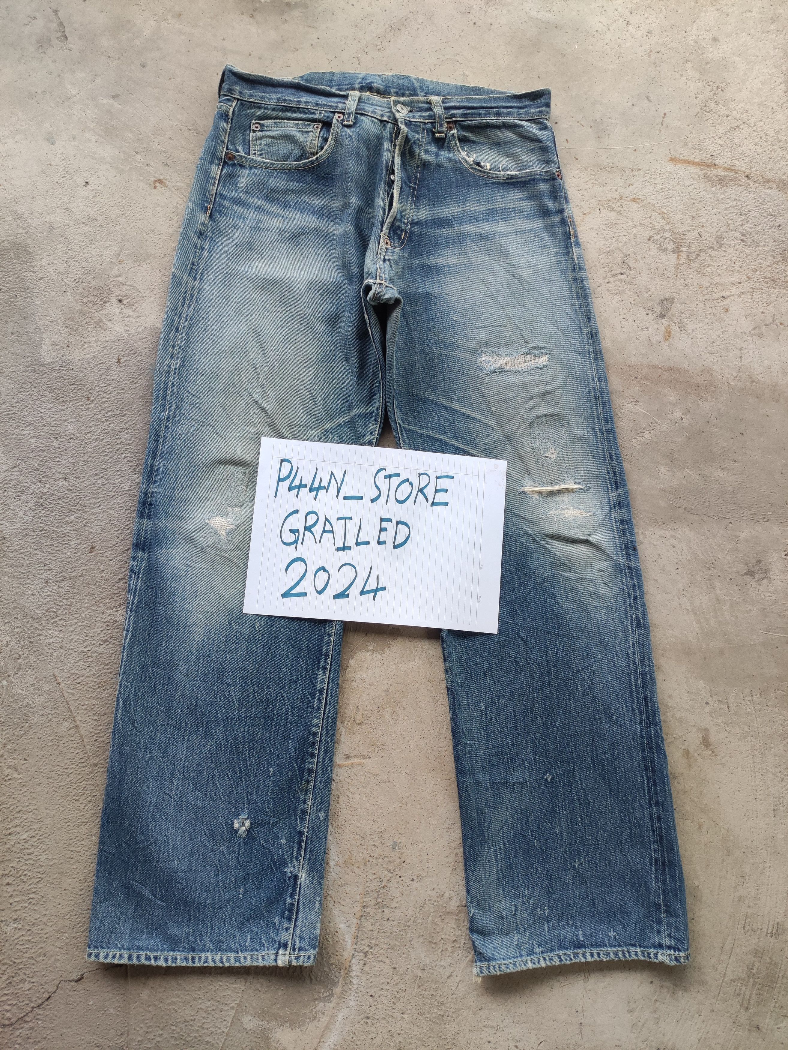 Vintage Studio D Artisan Button Baggy Selvedge Distressed