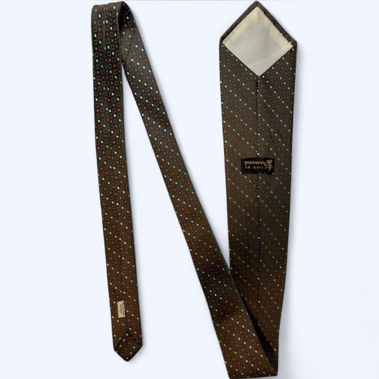 Other 1970s Armand Brown Blue and Gold Tie Size ONE SIZE - 3 Thumbnail
