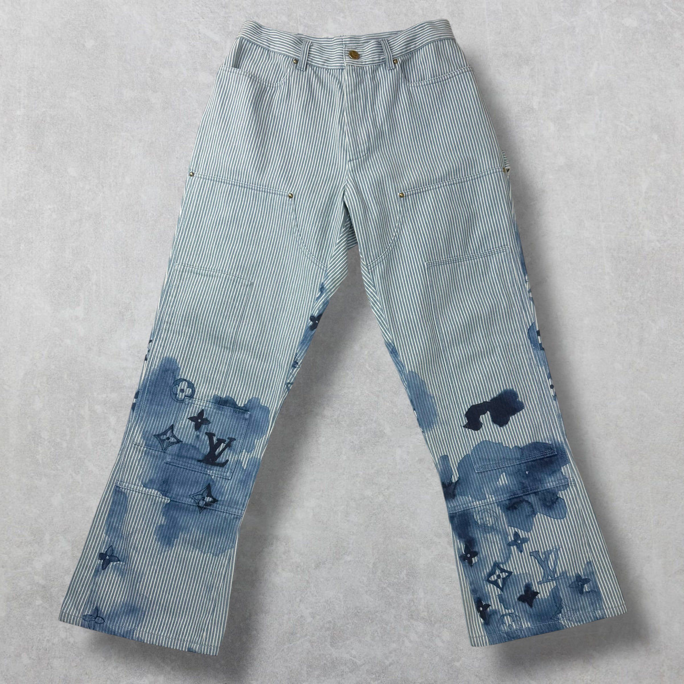 Louis Vuitton Louis Vuitton Watercolor Stripe Denim Cargo Pants 34 Size US 34 / EU 50 - 2 Thumbnail