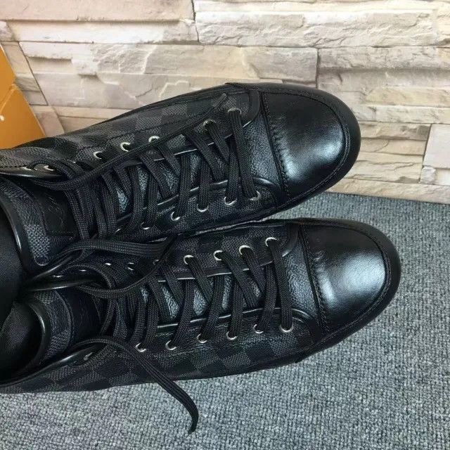 Louis Vuitton Louis Vuitton Black High-Top Fashion Sneakers -2508 Size US 8 / EU 41 - 6 Thumbnail