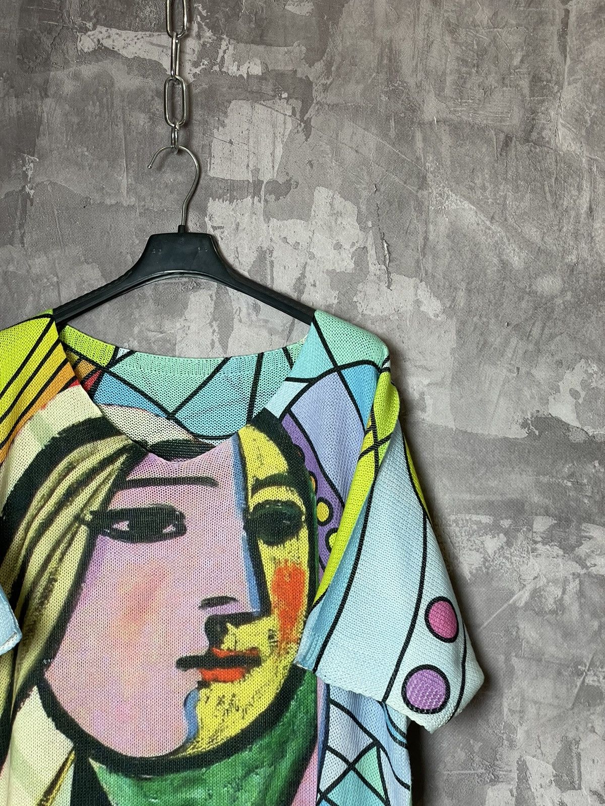Vintage VTG 90s Picasso Art Knit T Shirt Mirror Girl Rare Size M / US 6-8 / IT 42-44 - 2 Thumbnail