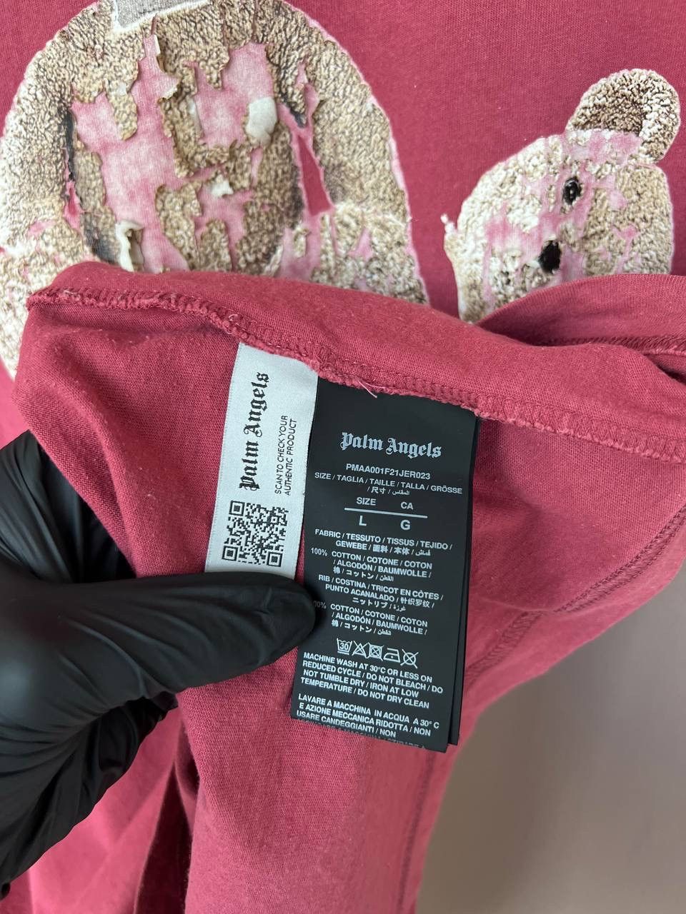 Palm Angels Palm Angels Bear Classic T-Shirt Mens Size L Burgundy Luxury Size US L / EU 52-54 / 3 - 11 Thumbnail