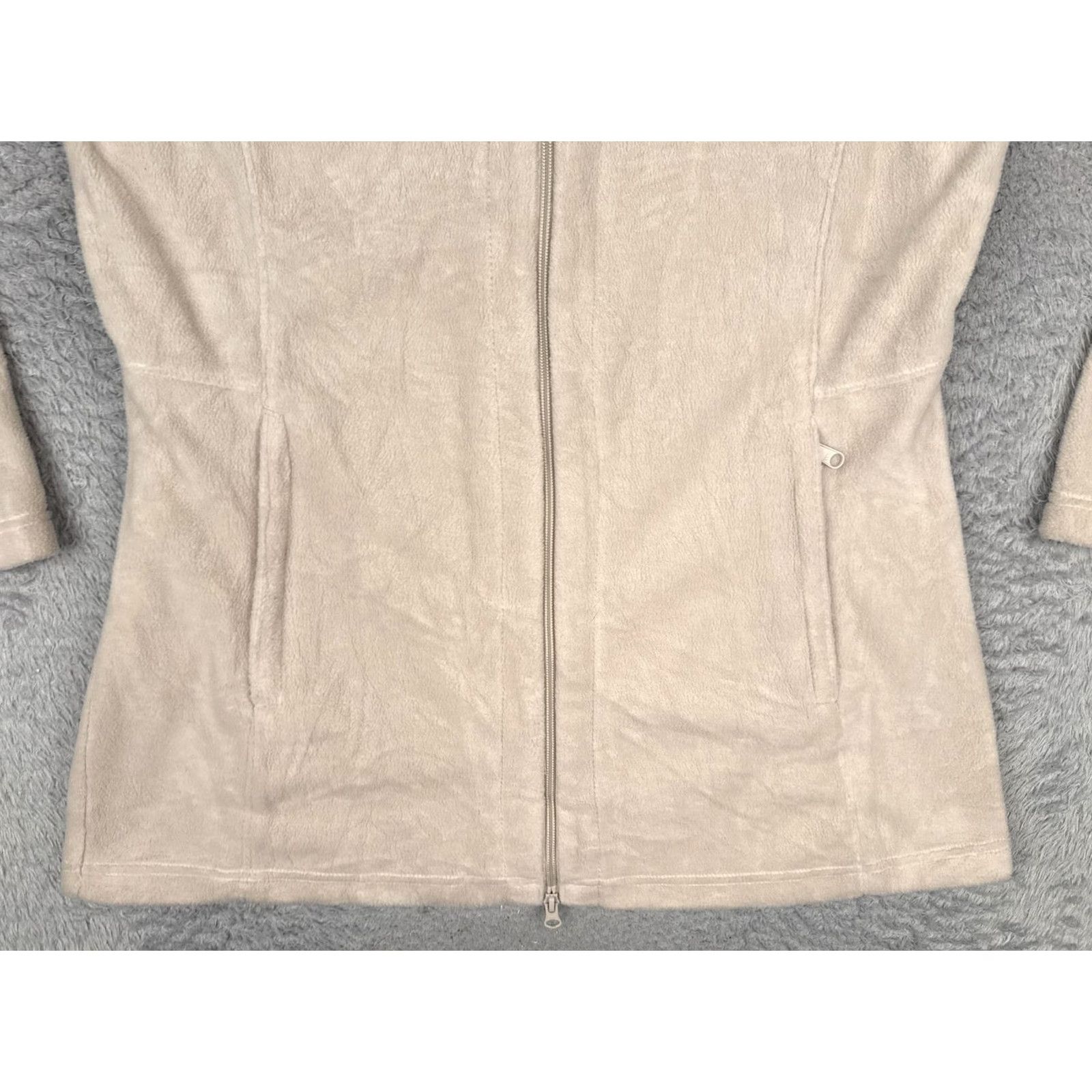 Vintage Columbia Jacket Womens XL Beige Fleece Hooded Long Full Zip Pockets Outdoor Warm Size XL / US 12-14 / IT 48-50 - 5 Thumbnail